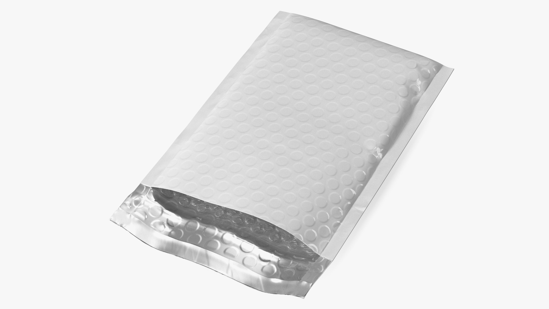 Thick Bubble Envelope White Open 3D