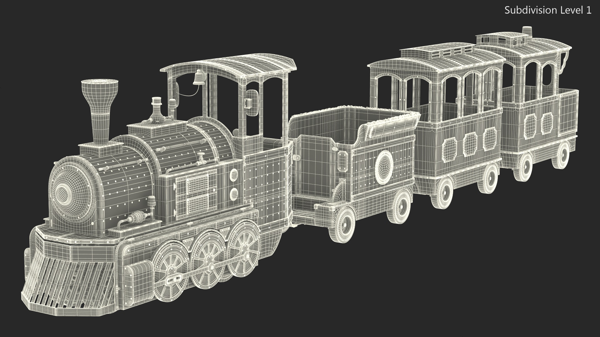 Children Train Wattman Mini Express Rigged 3D