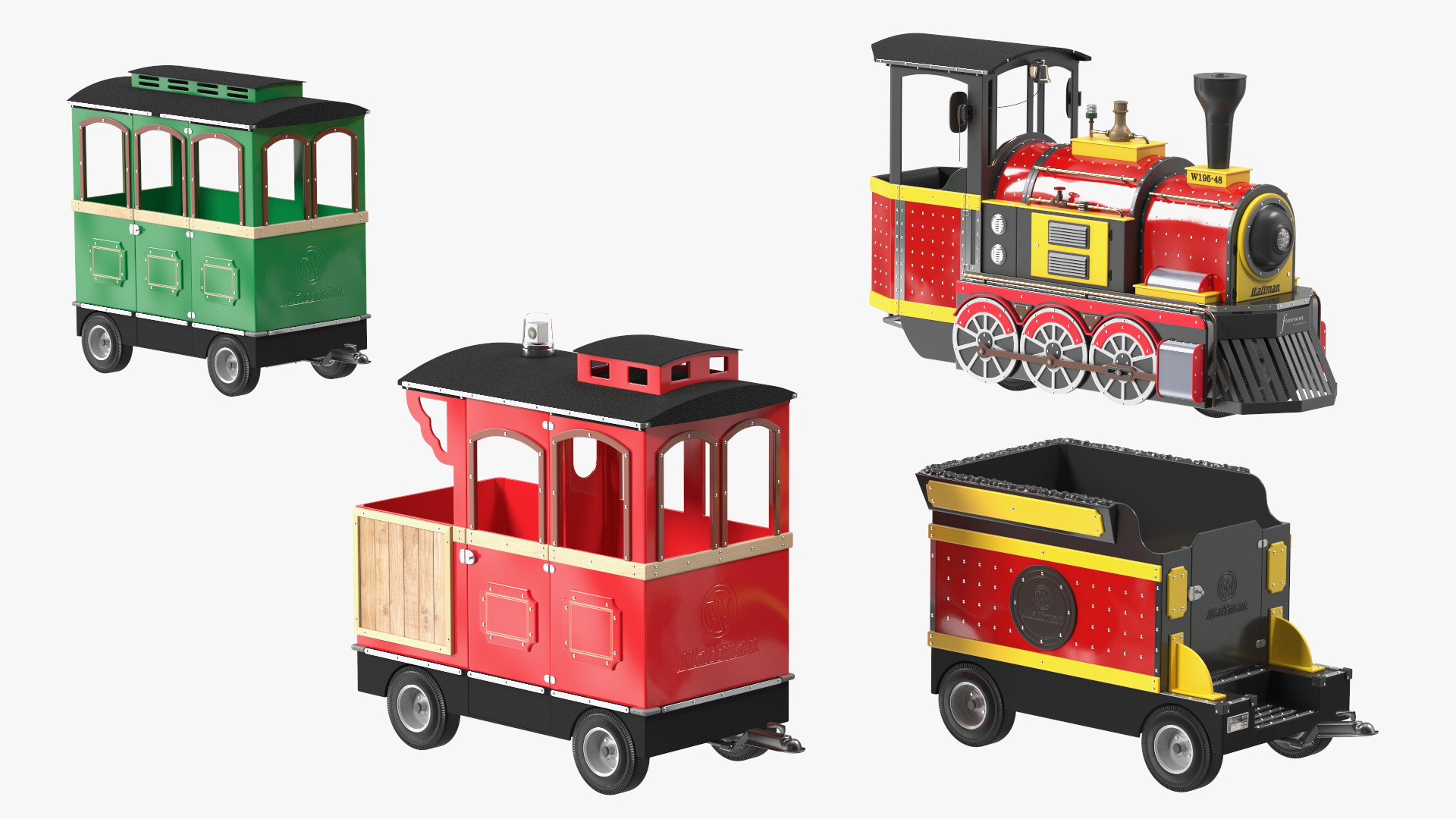 Children Train Wattman Mini Express Rigged 3D