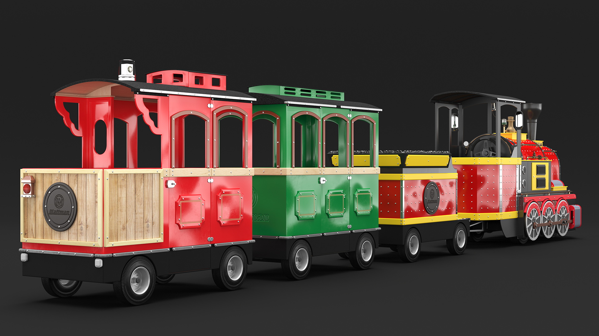 Children Train Wattman Mini Express Rigged 3D