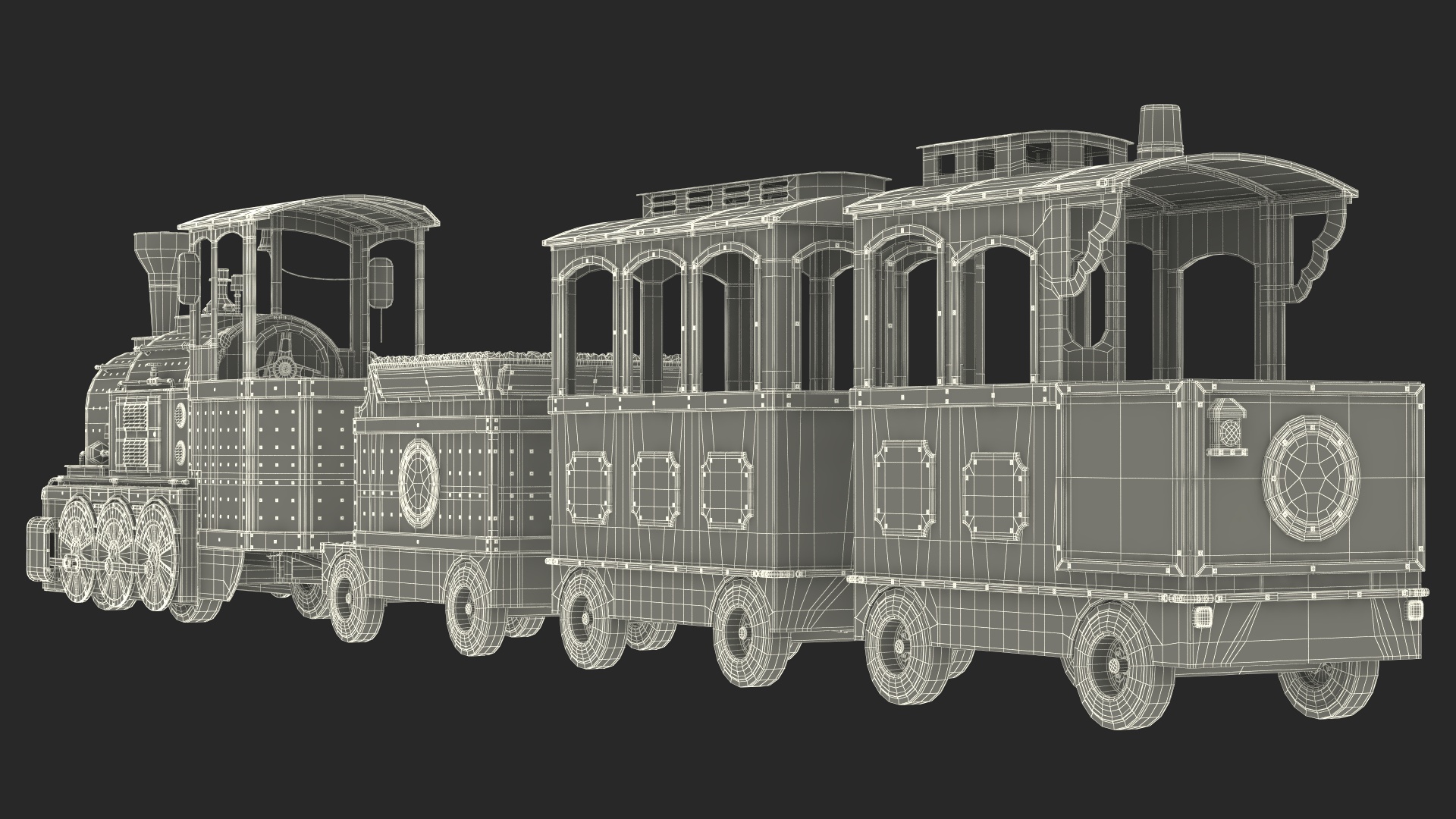 Children Train Wattman Mini Express Rigged 3D