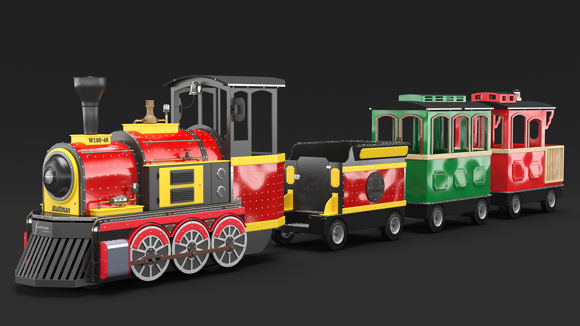 Children Train Wattman Mini Express Rigged 3D