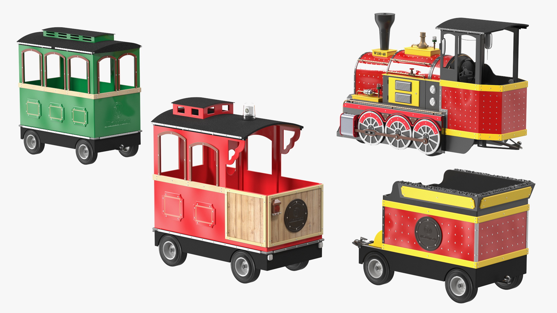 Children Train Wattman Mini Express Rigged 3D