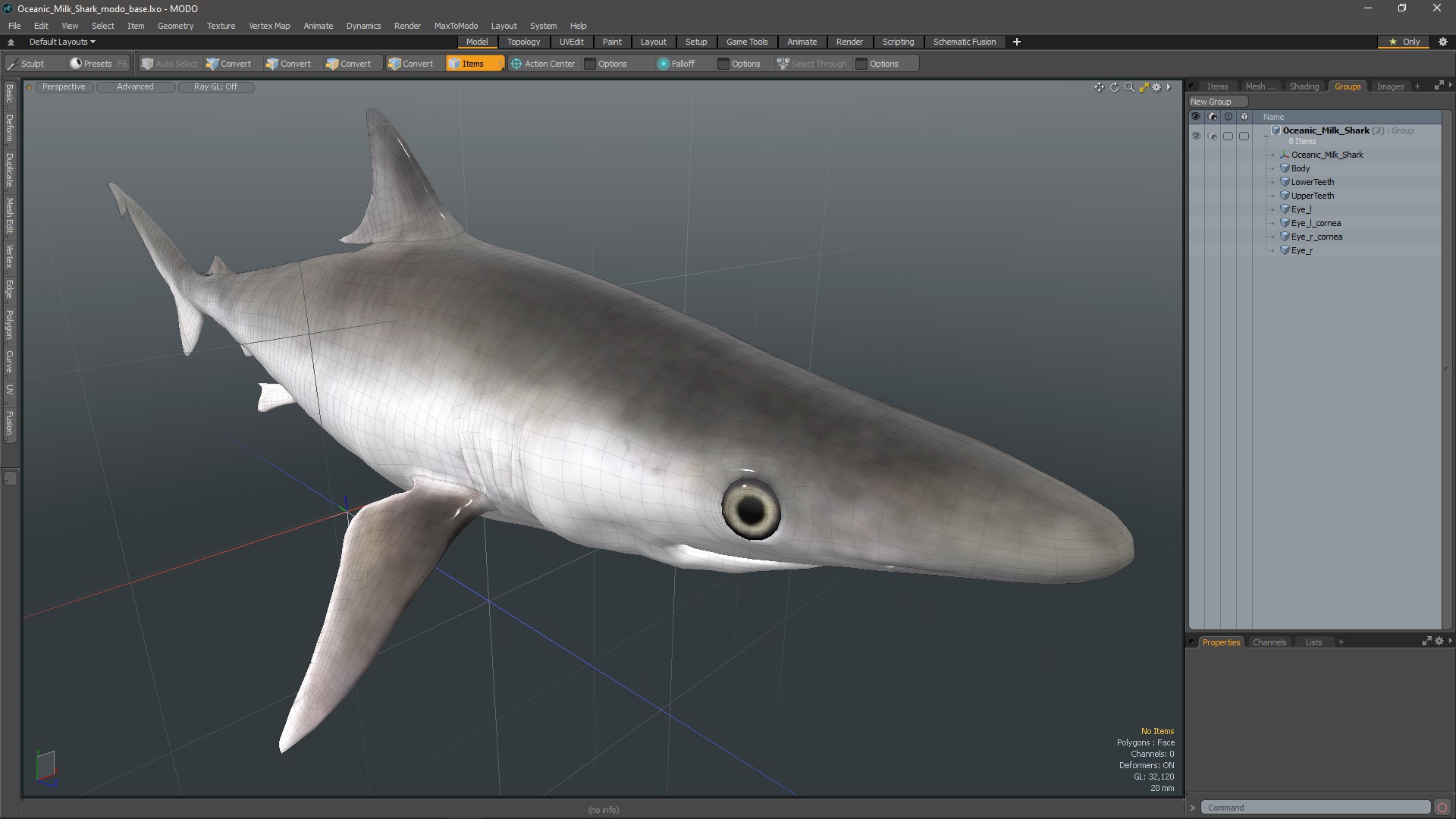 3D Oceanic Milk Shark model