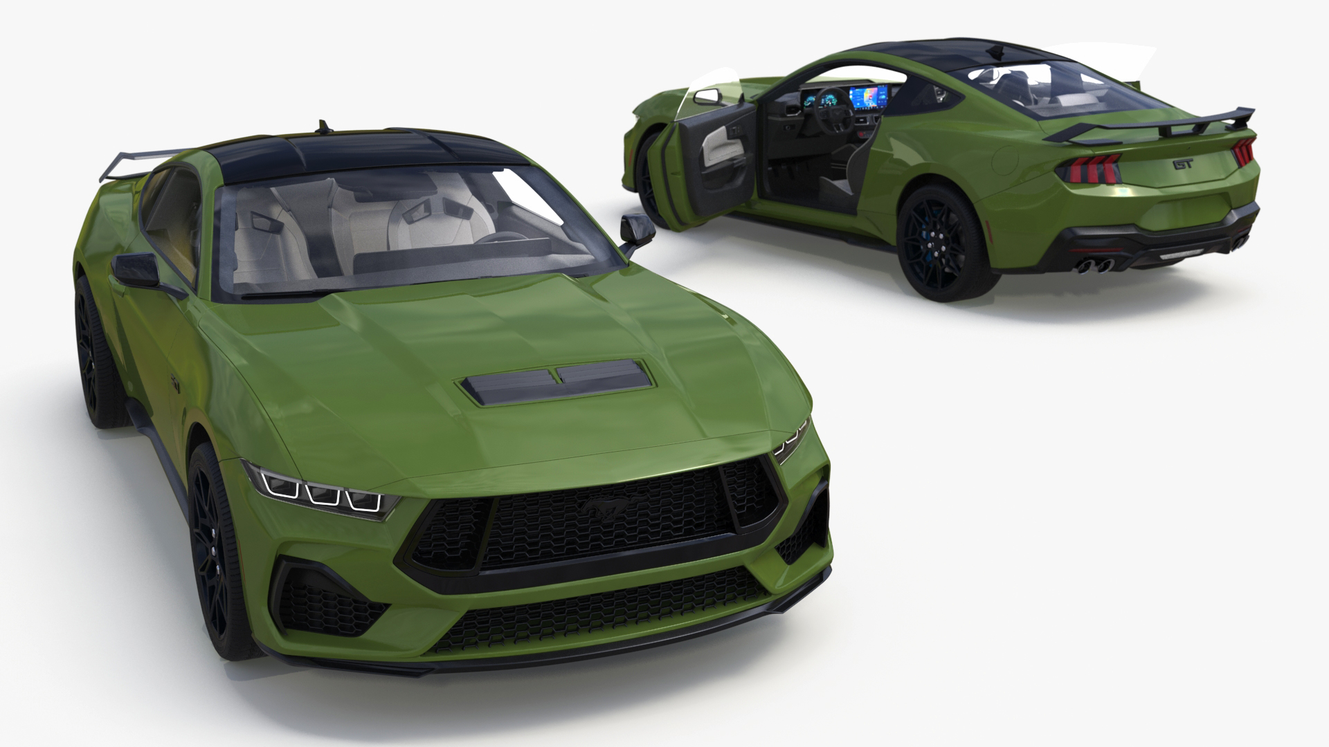 3D model Ford Mustang 2024 Green Rigged