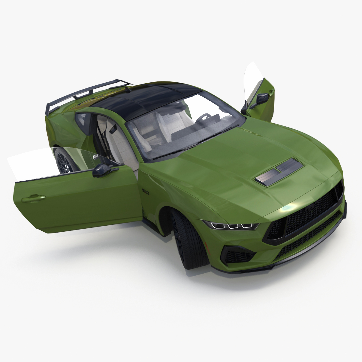 3D model Ford Mustang 2024 Green Rigged