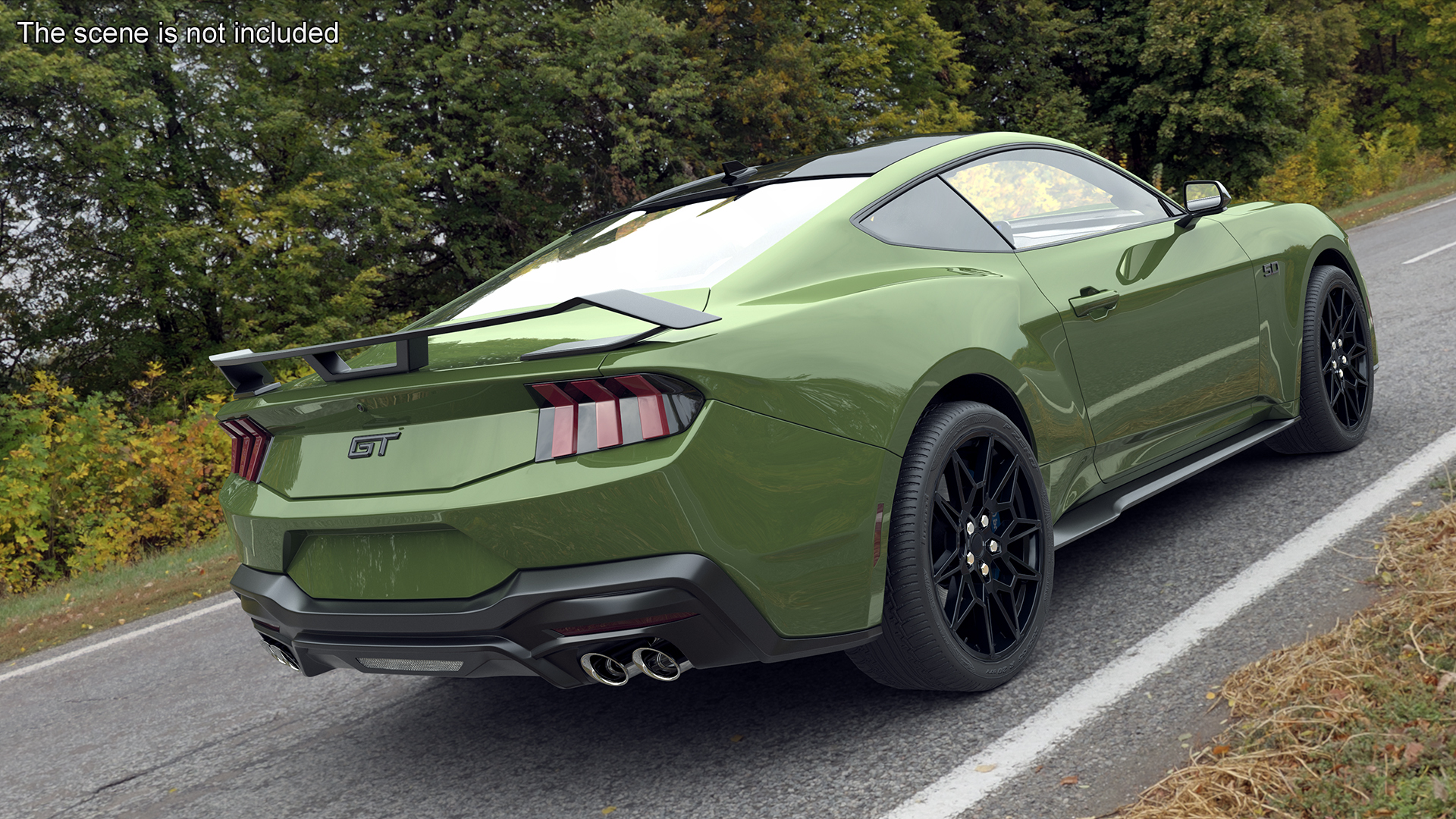 3D model Ford Mustang 2024 Green Rigged