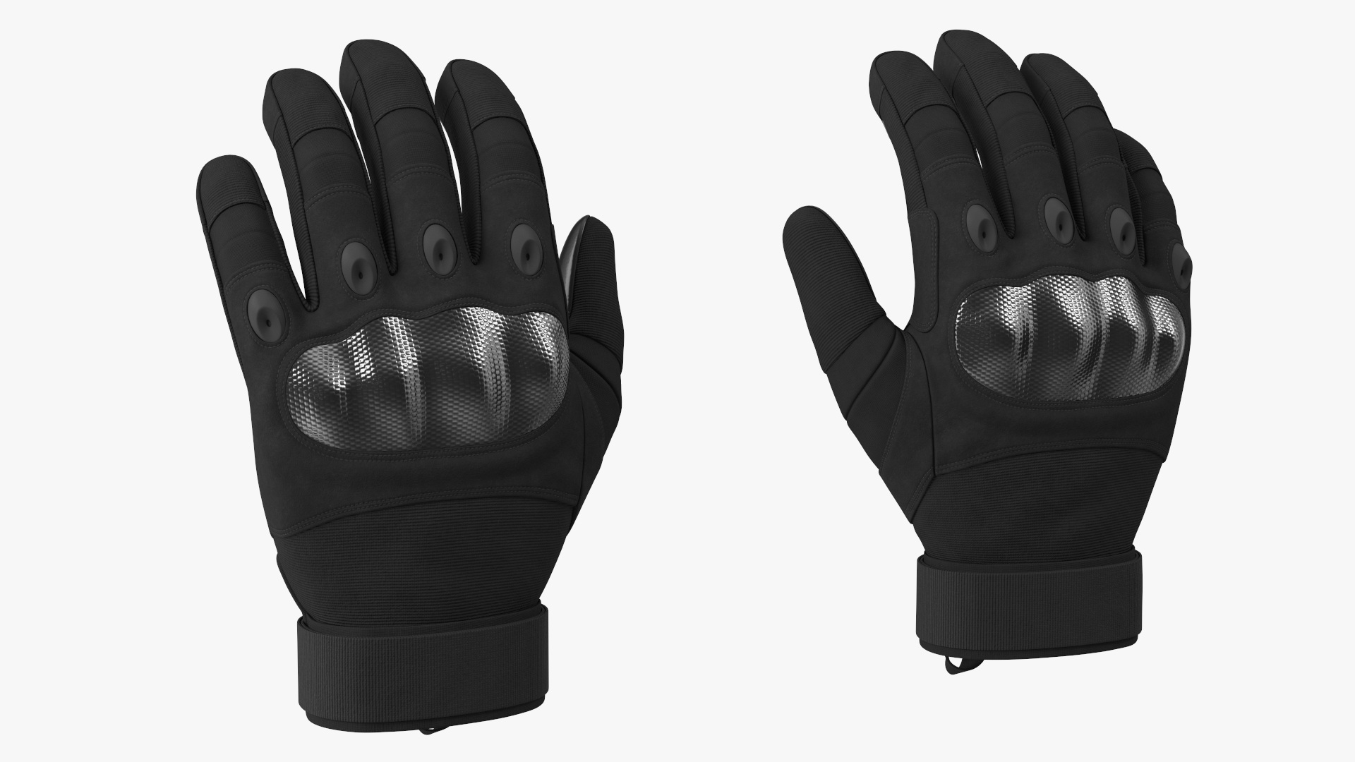 Protective Gloves Black Fur 3D