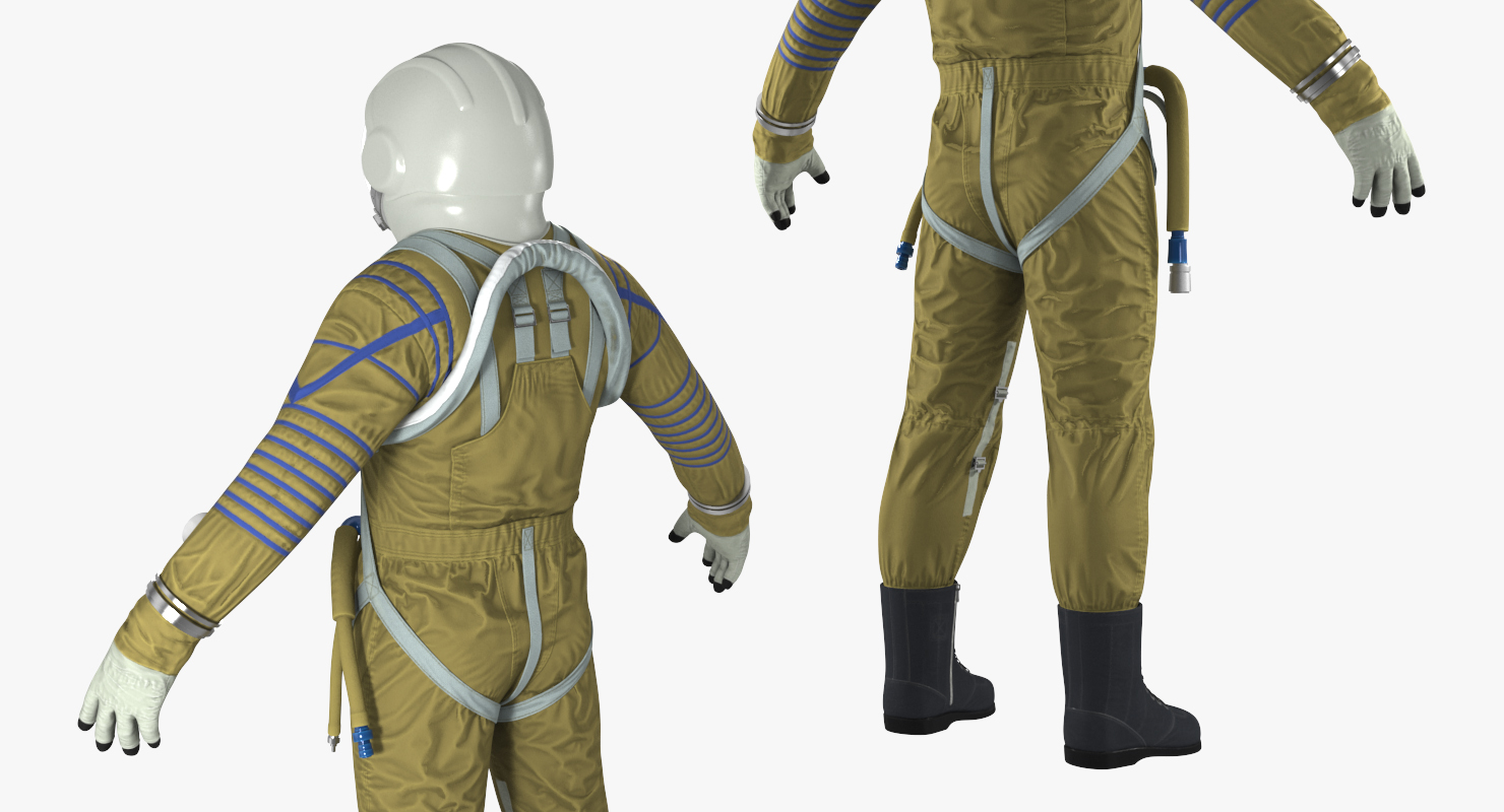 USSR Astronaut Wearing Space Suit Strizh with SK 1 Helmet 3D