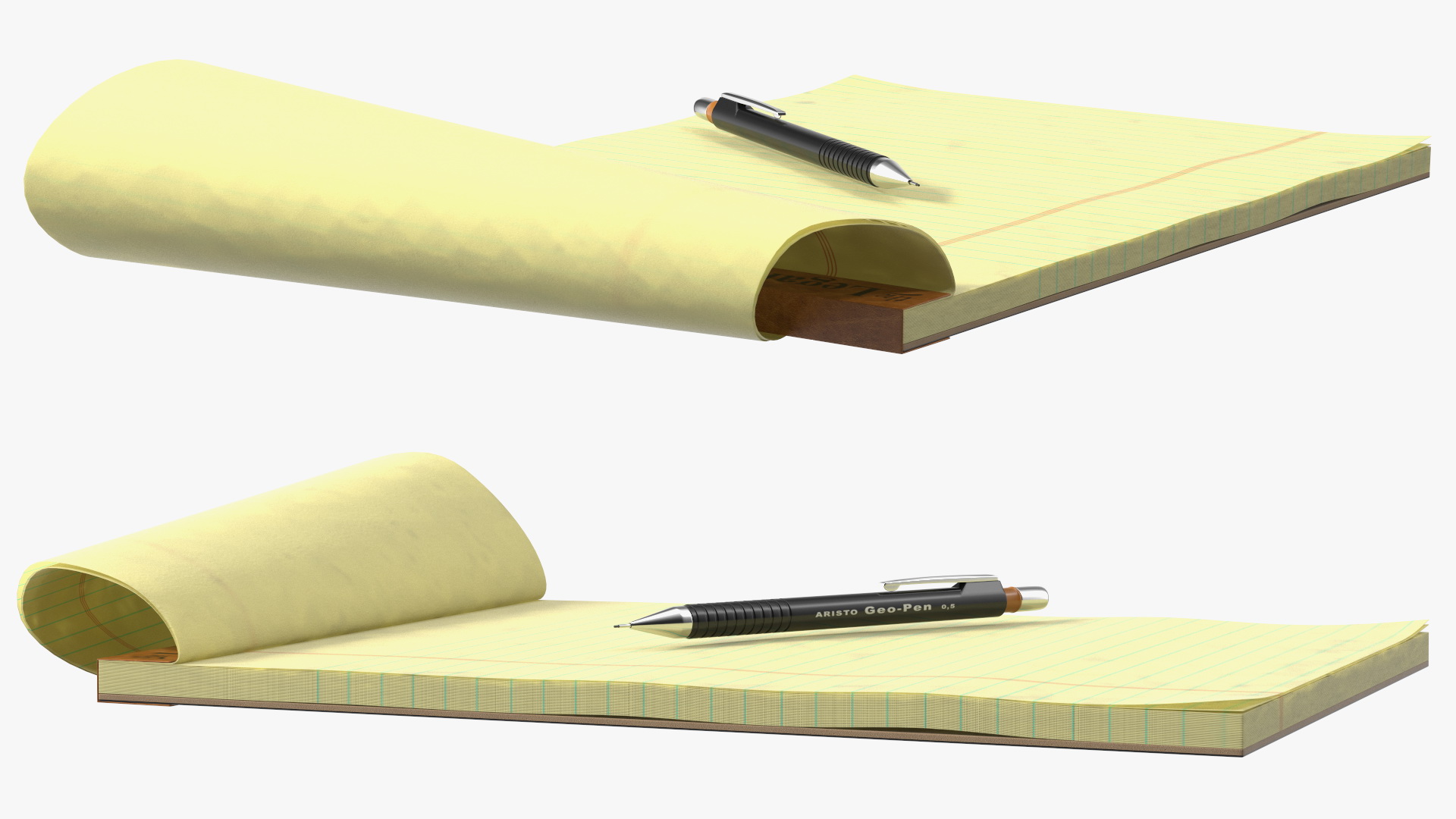 3D Paper Notebook with Pen model