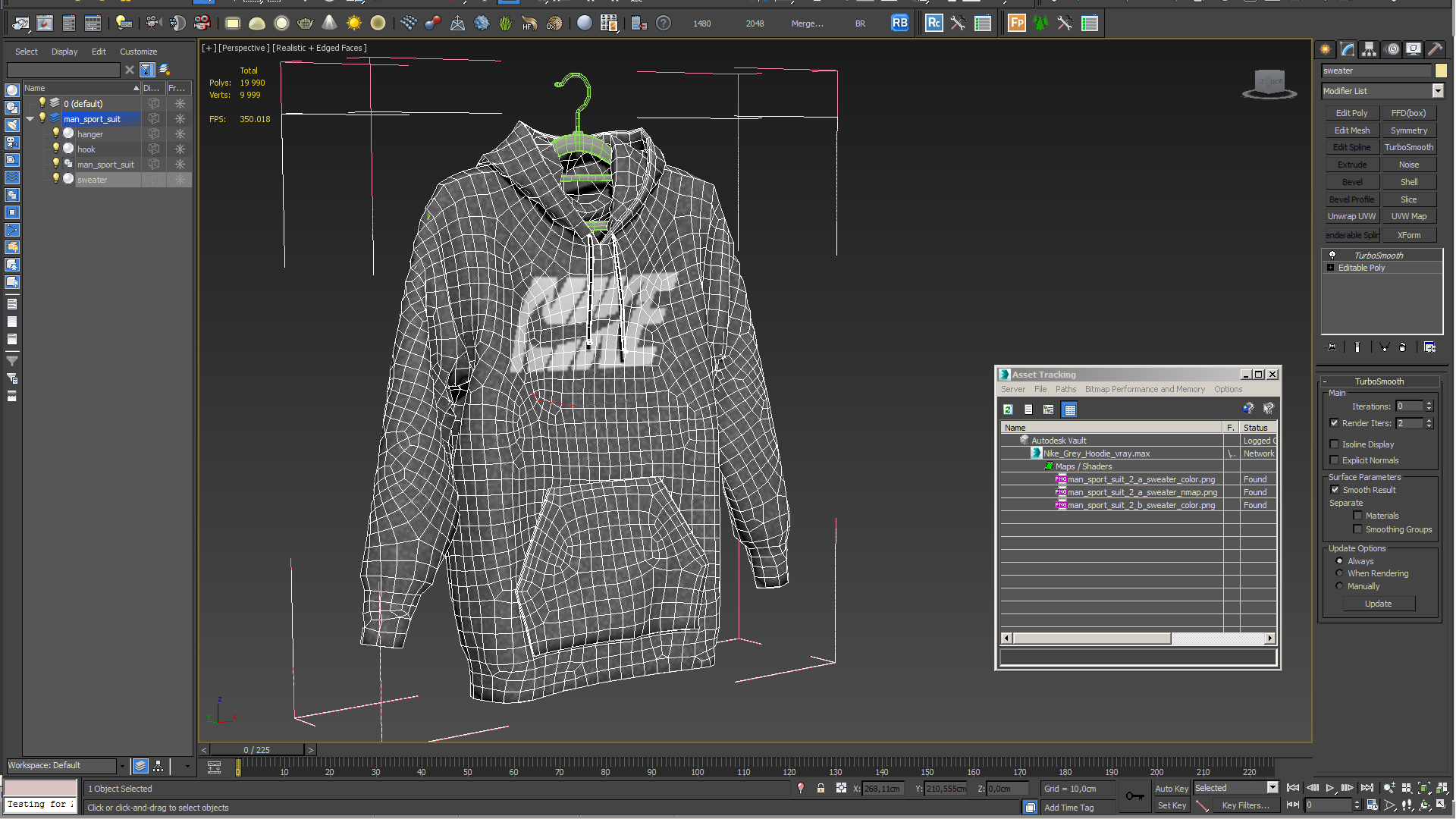 3D Nike Grey Hoodie