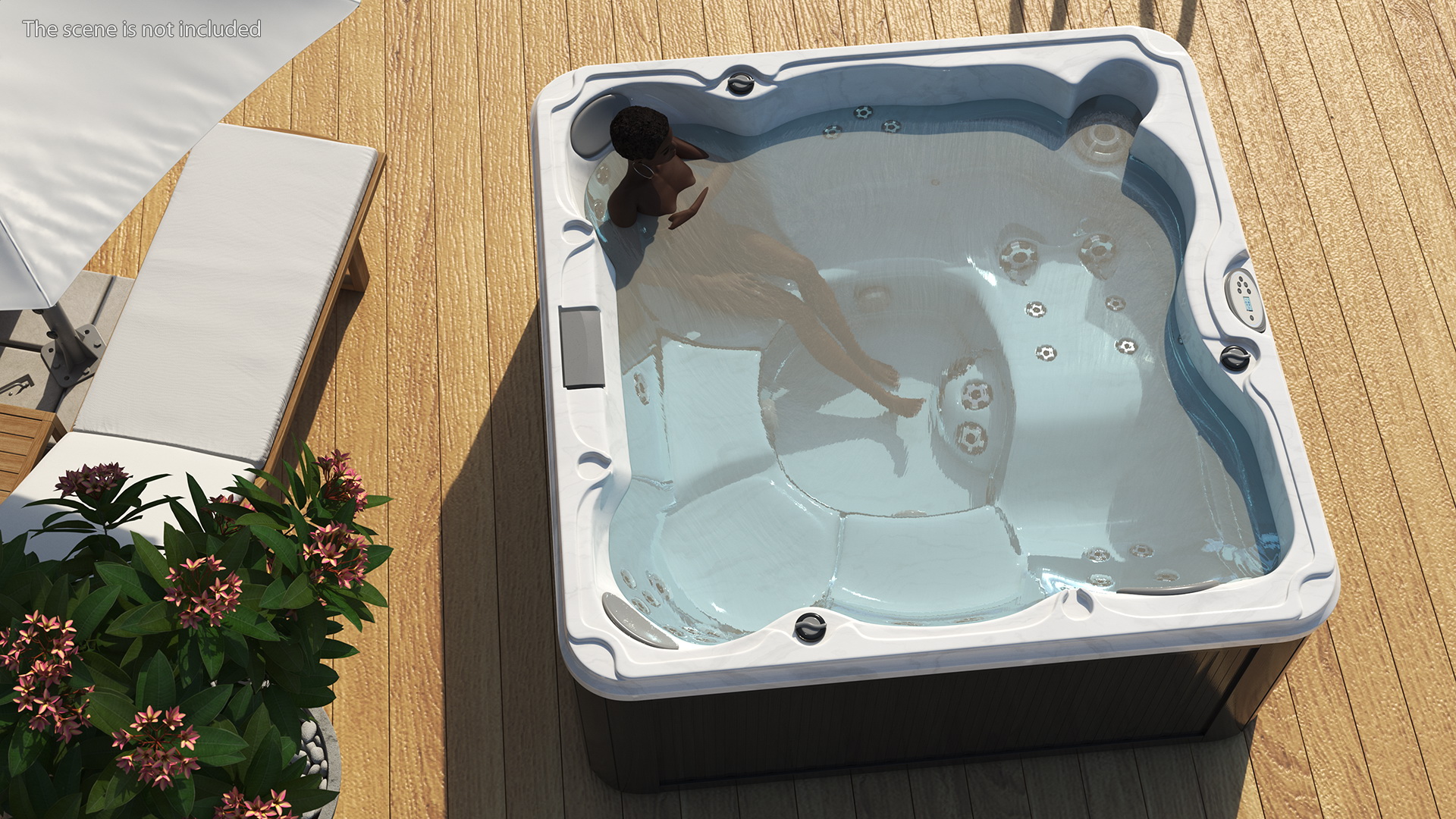 Nude Women in Hot Tub with Water 3D