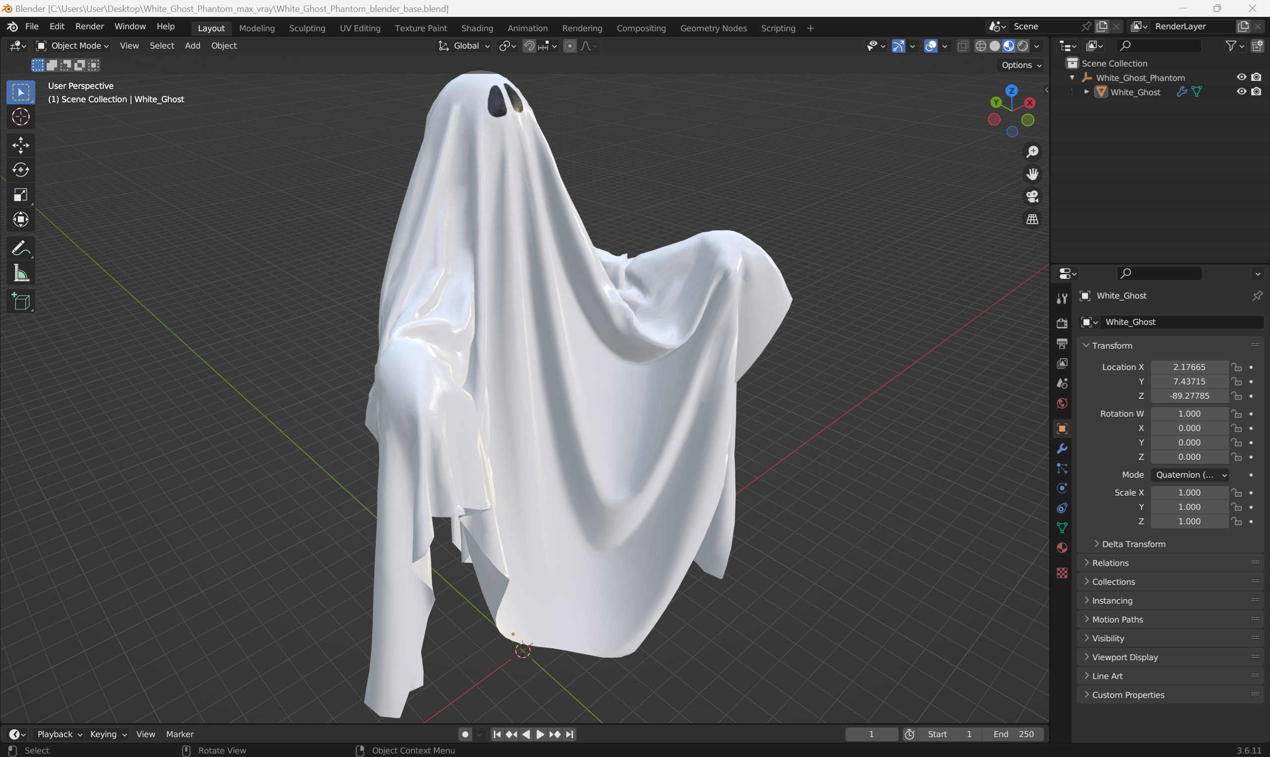 White Ghost Phantom 3D model