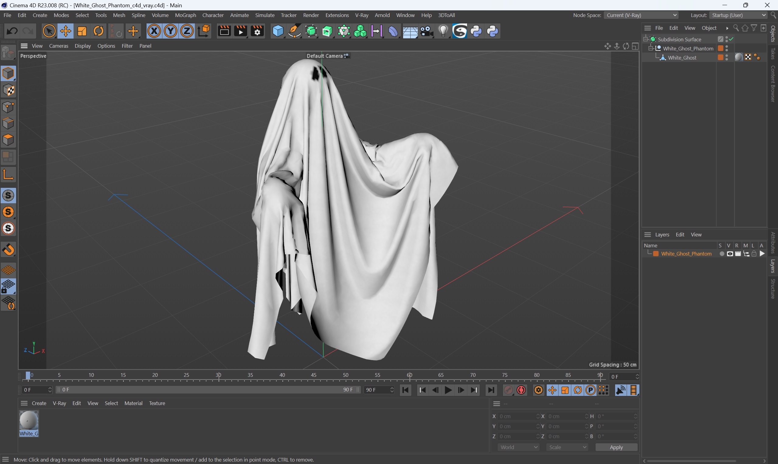 White Ghost Phantom 3D model