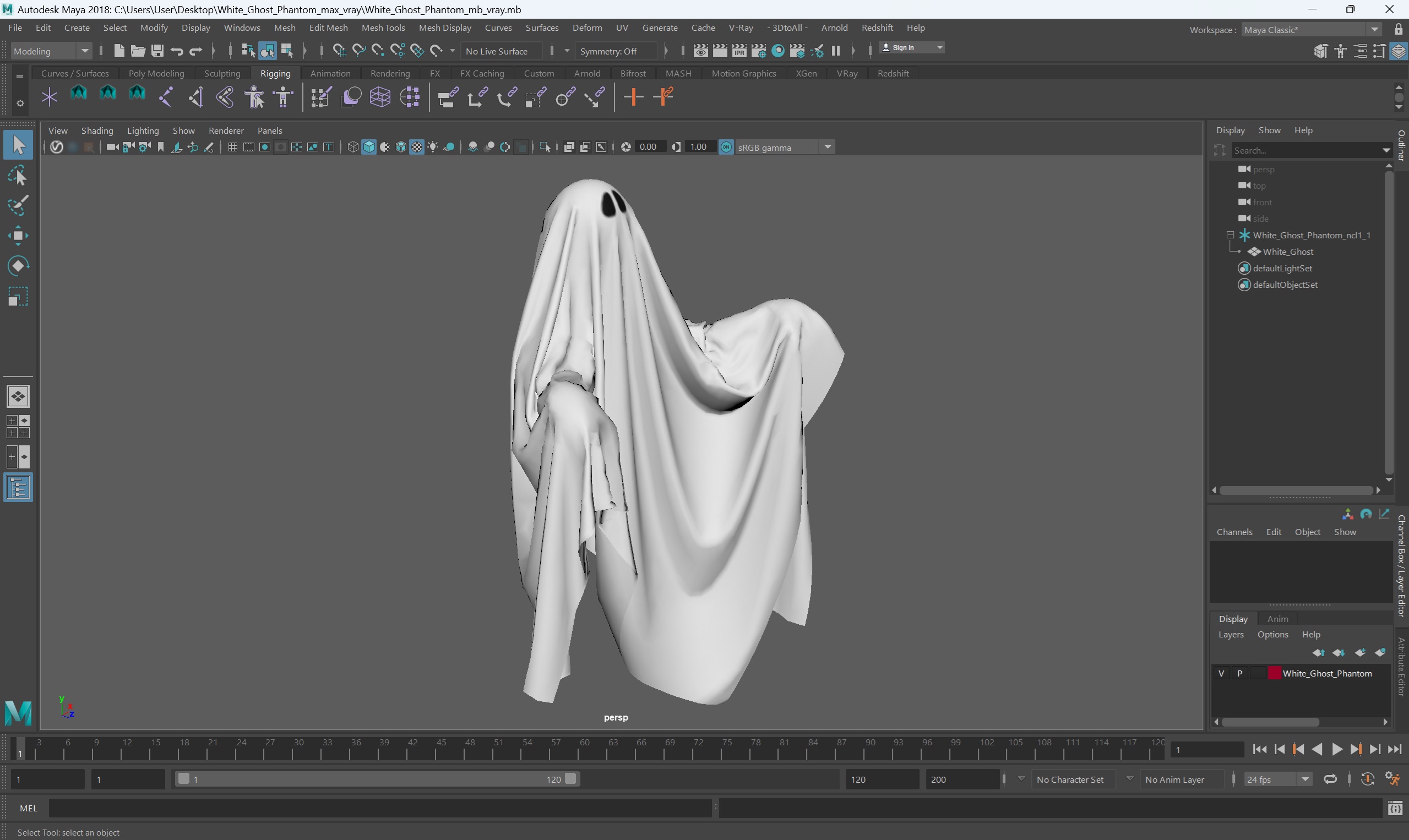 White Ghost Phantom 3D model