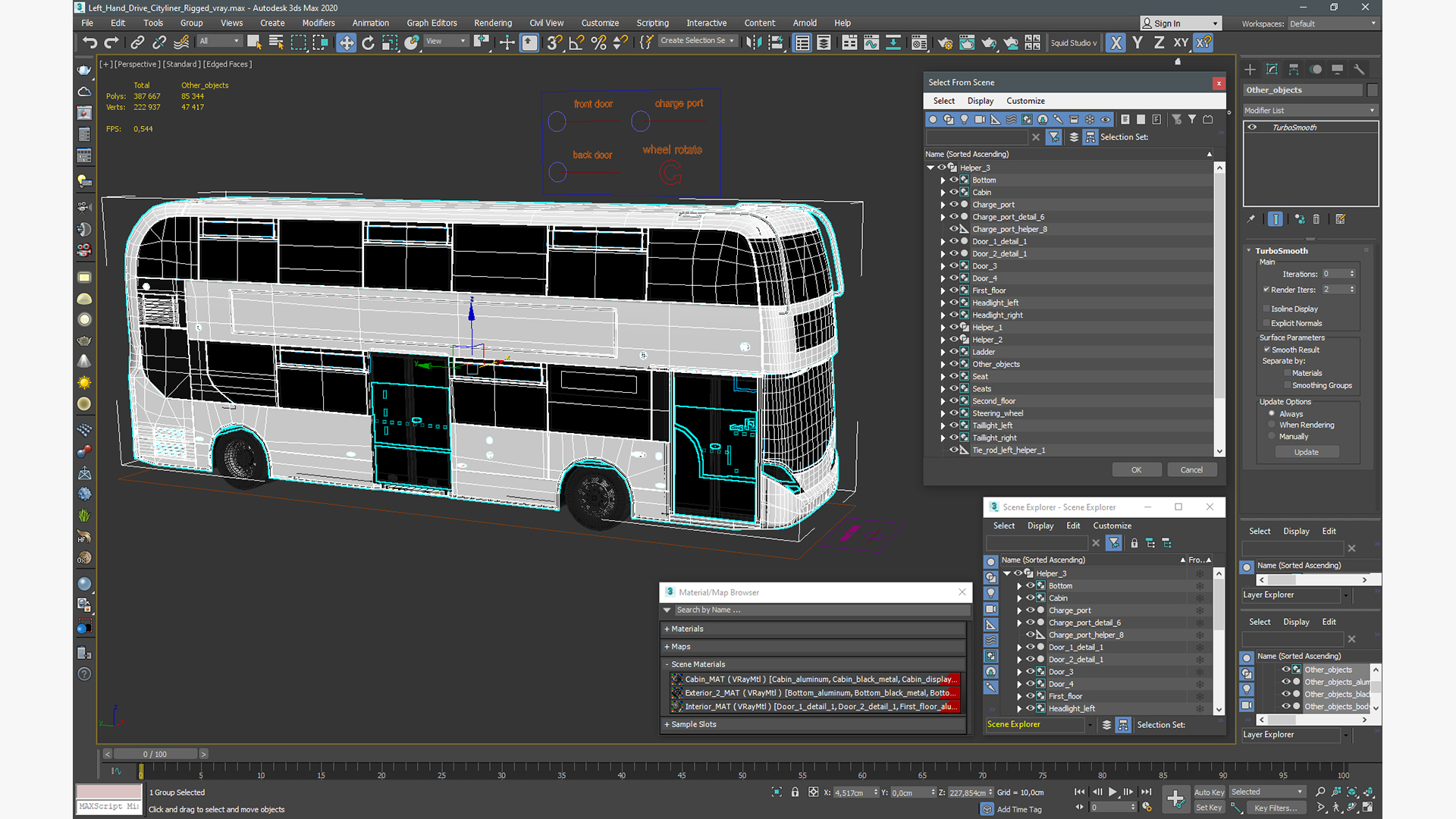 Left Hand Drive Cityliner Rigged 3D