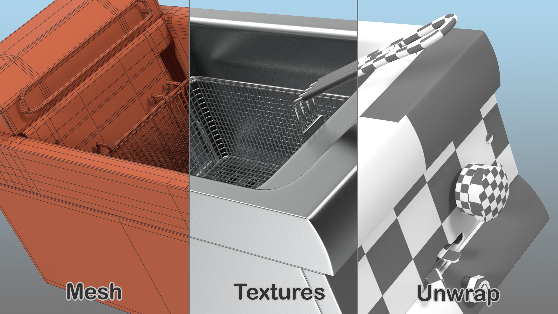 Inox Electric Fryer 3D model