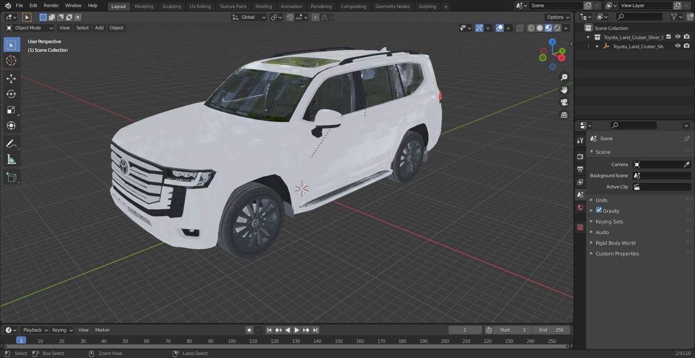 Toyota Land Cruiser Silver Simple Interior 3D