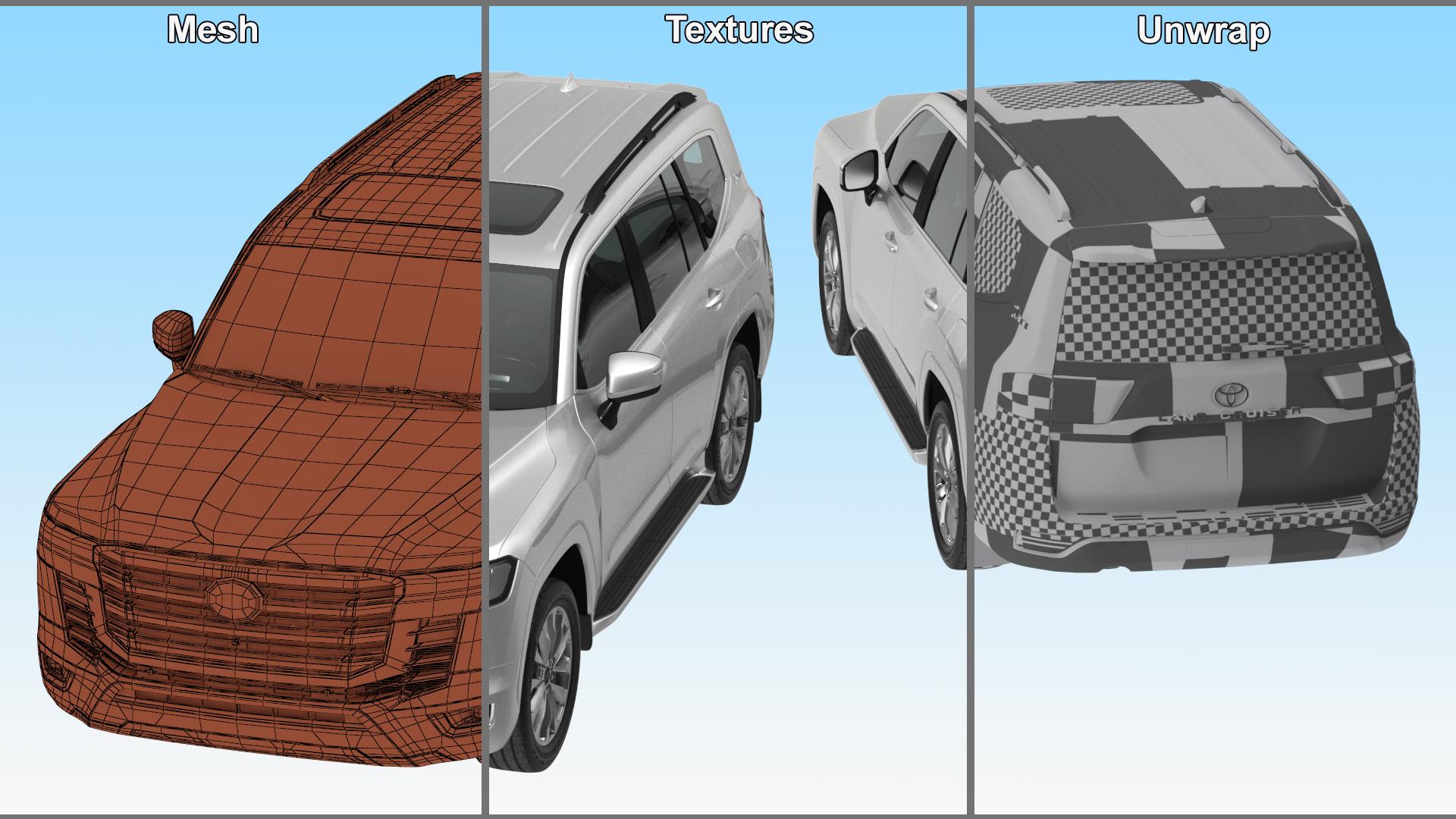 Toyota Land Cruiser Silver Simple Interior 3D