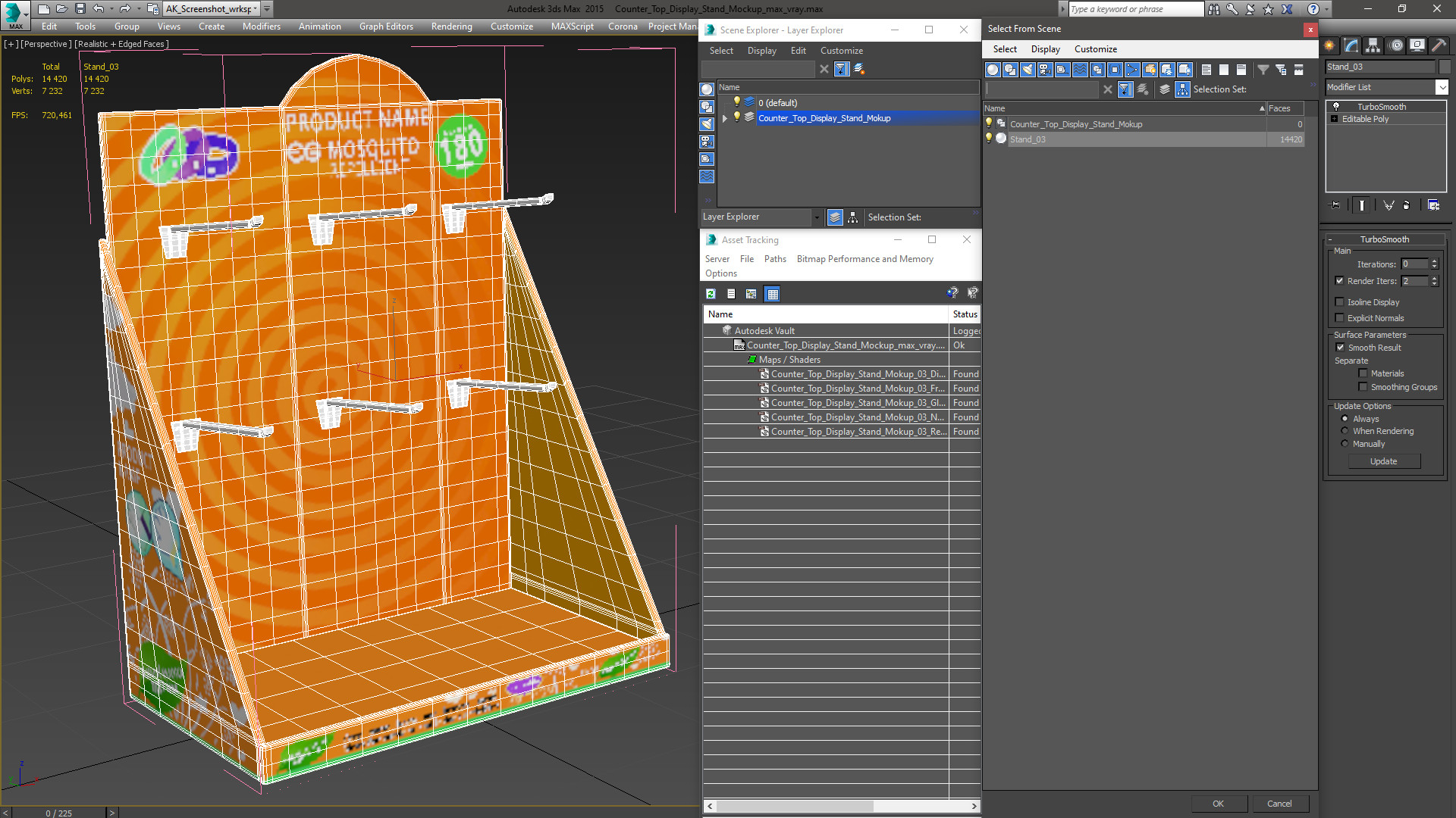 Counter Top Display Stand Mockup 3D