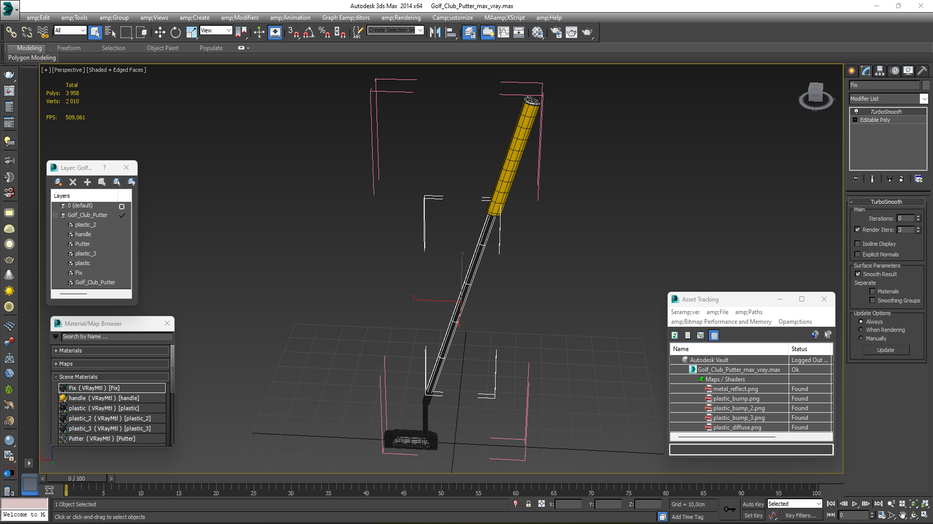 3D Golf Club Putter