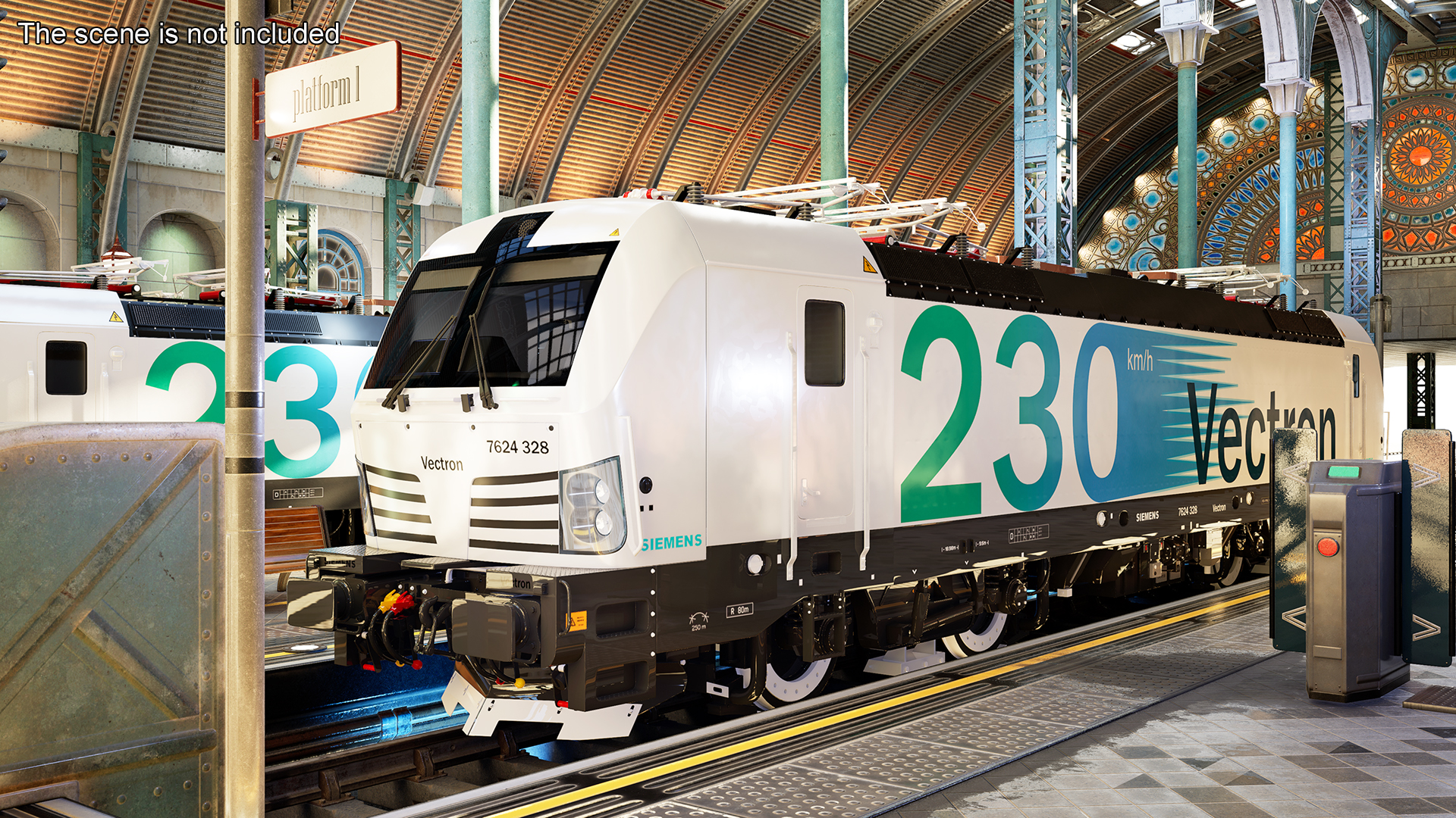 Modern Locomotive Siemens Vectron White 3D model