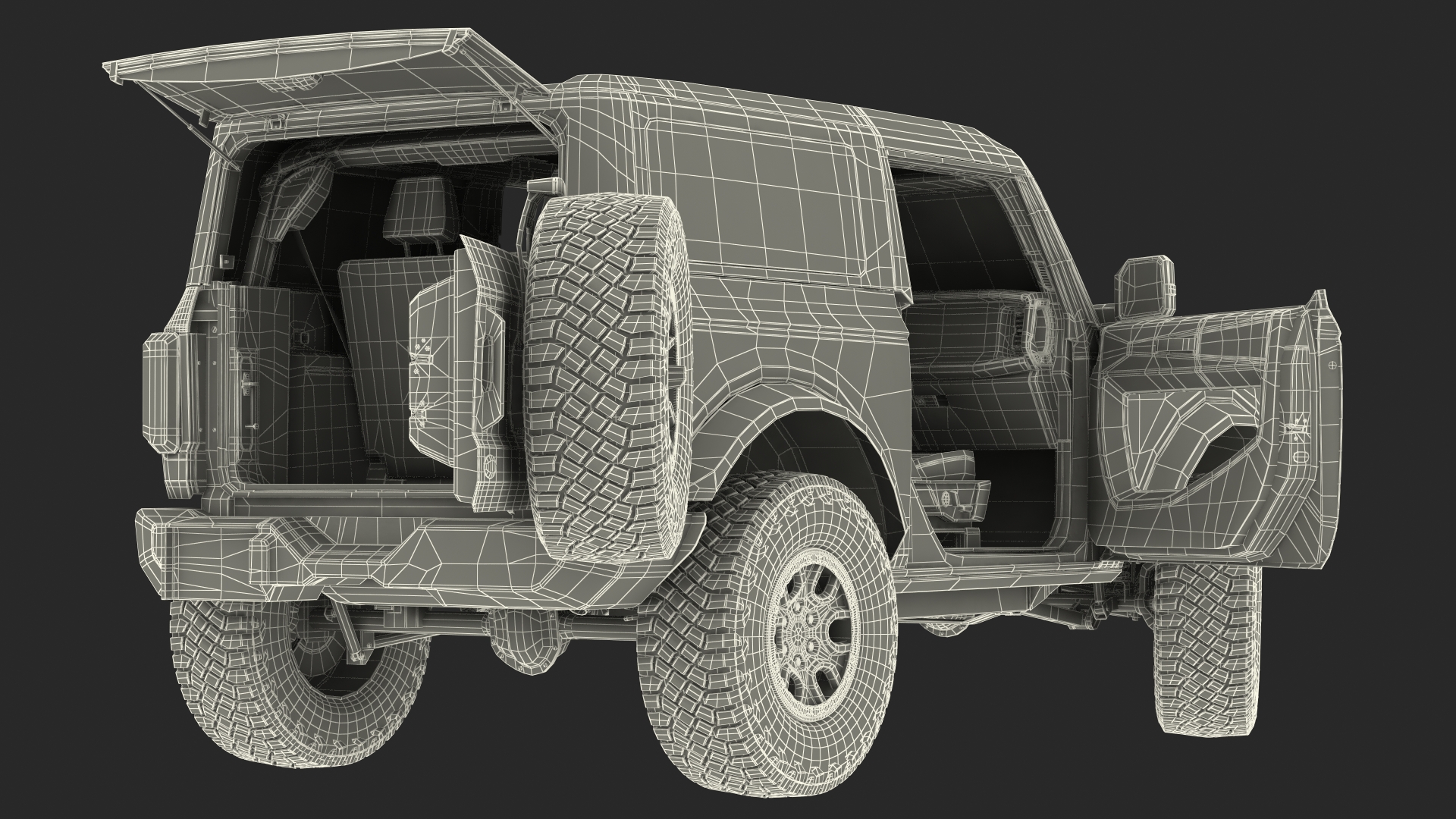 Ford Bronco 2021 Two Door Rigged 3D