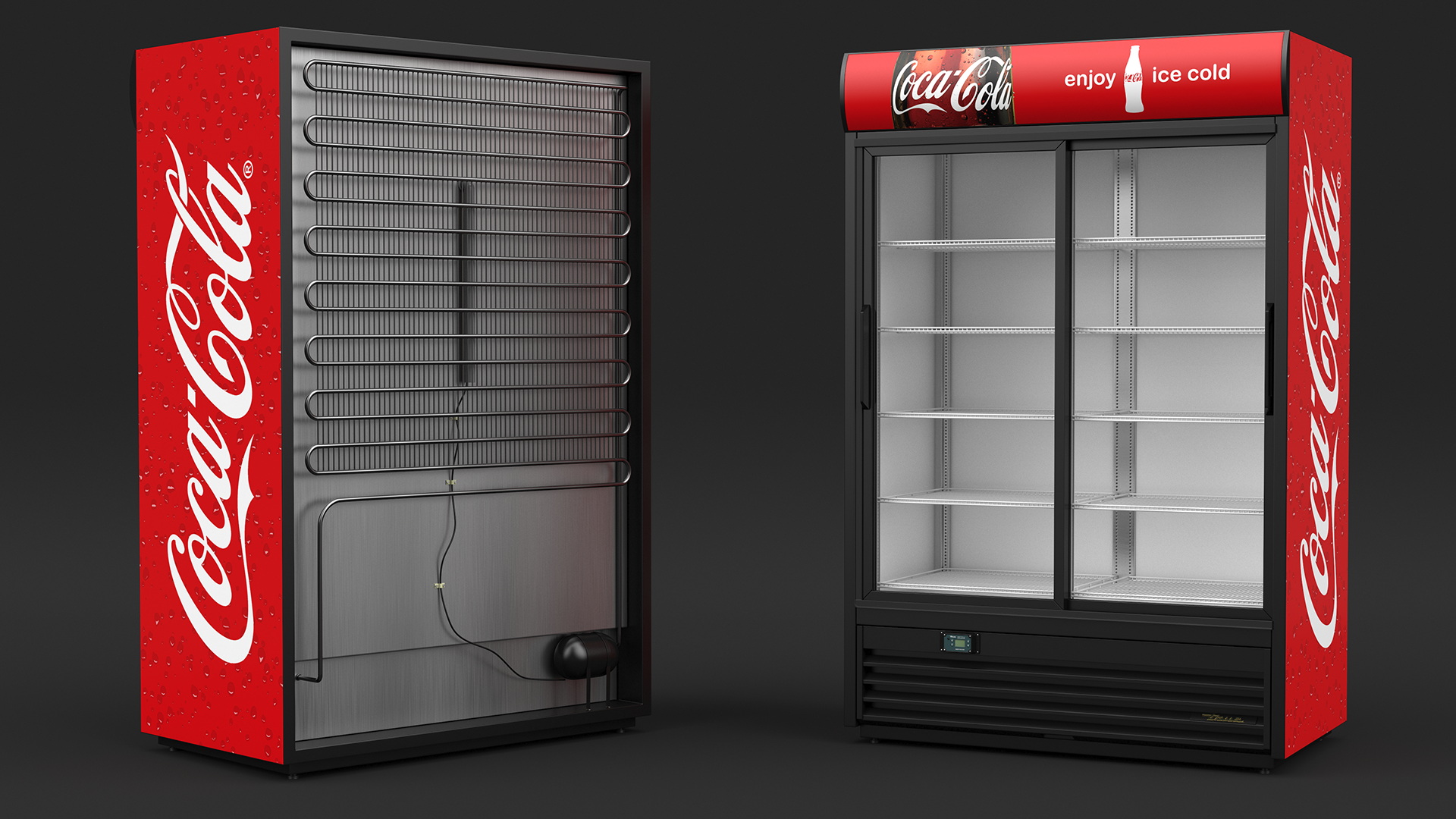 3D model Commercial Glass Door Beverage Display Cooler