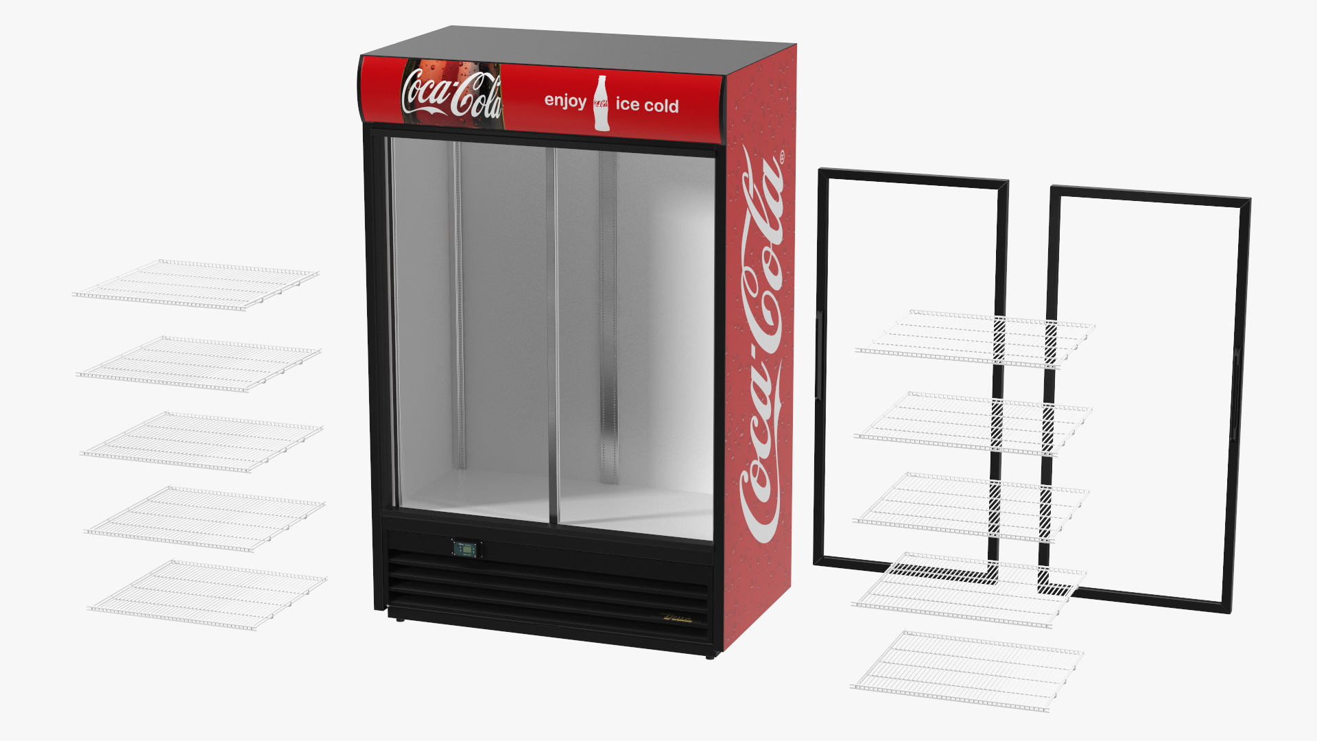 3D model Commercial Glass Door Beverage Display Cooler