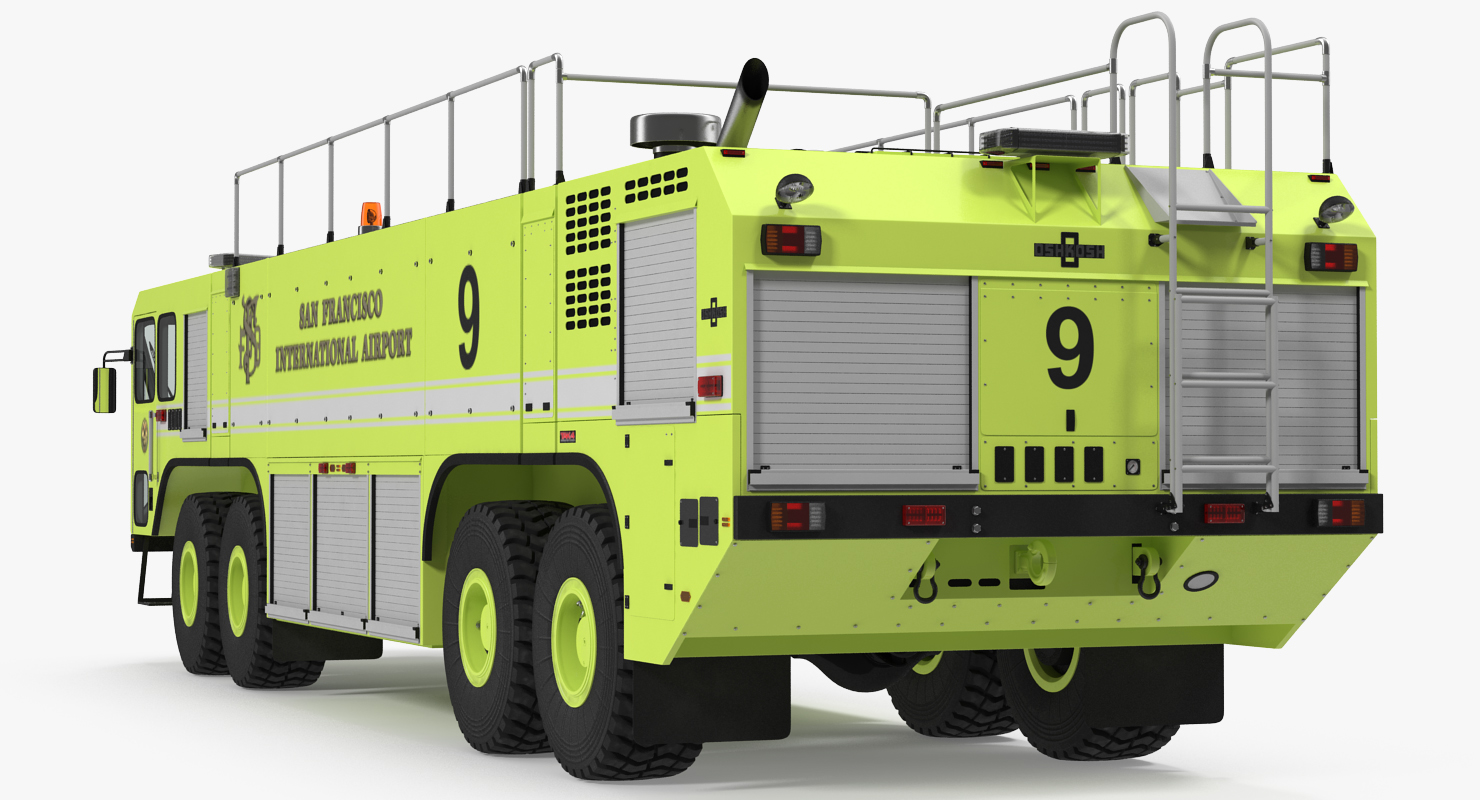 3D Oshkosh Striker 4500 Aircraft Rescue and Firefighting Vehicle Rigged model