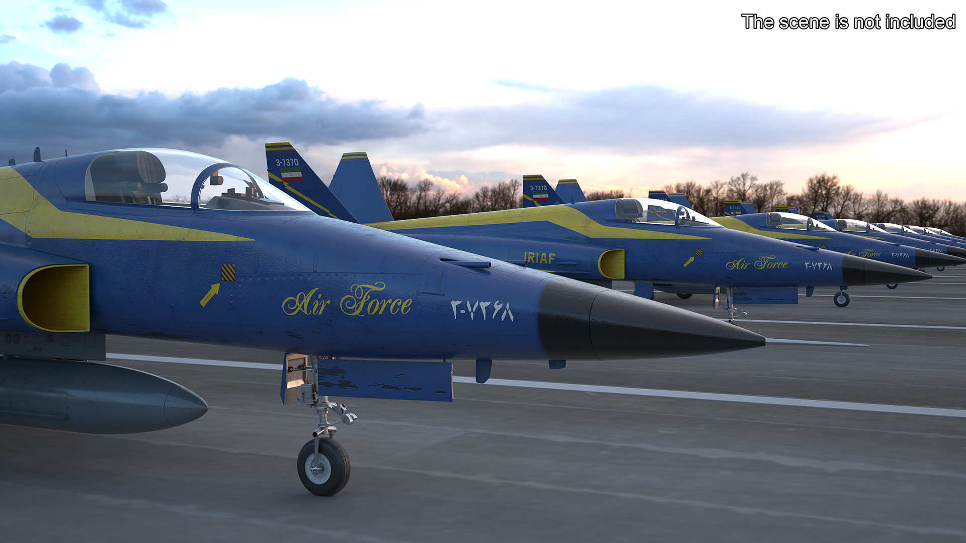 3D HESA Saeqeh Combat Jet Blue Simplified model