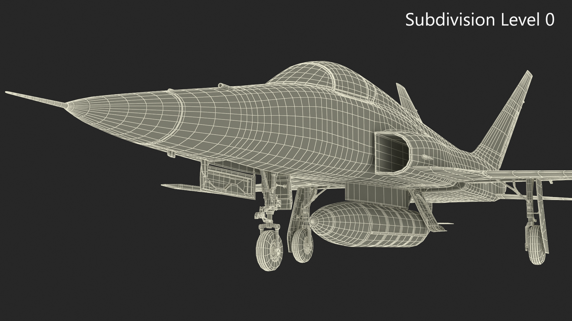 3D HESA Saeqeh Combat Jet Blue Simplified model