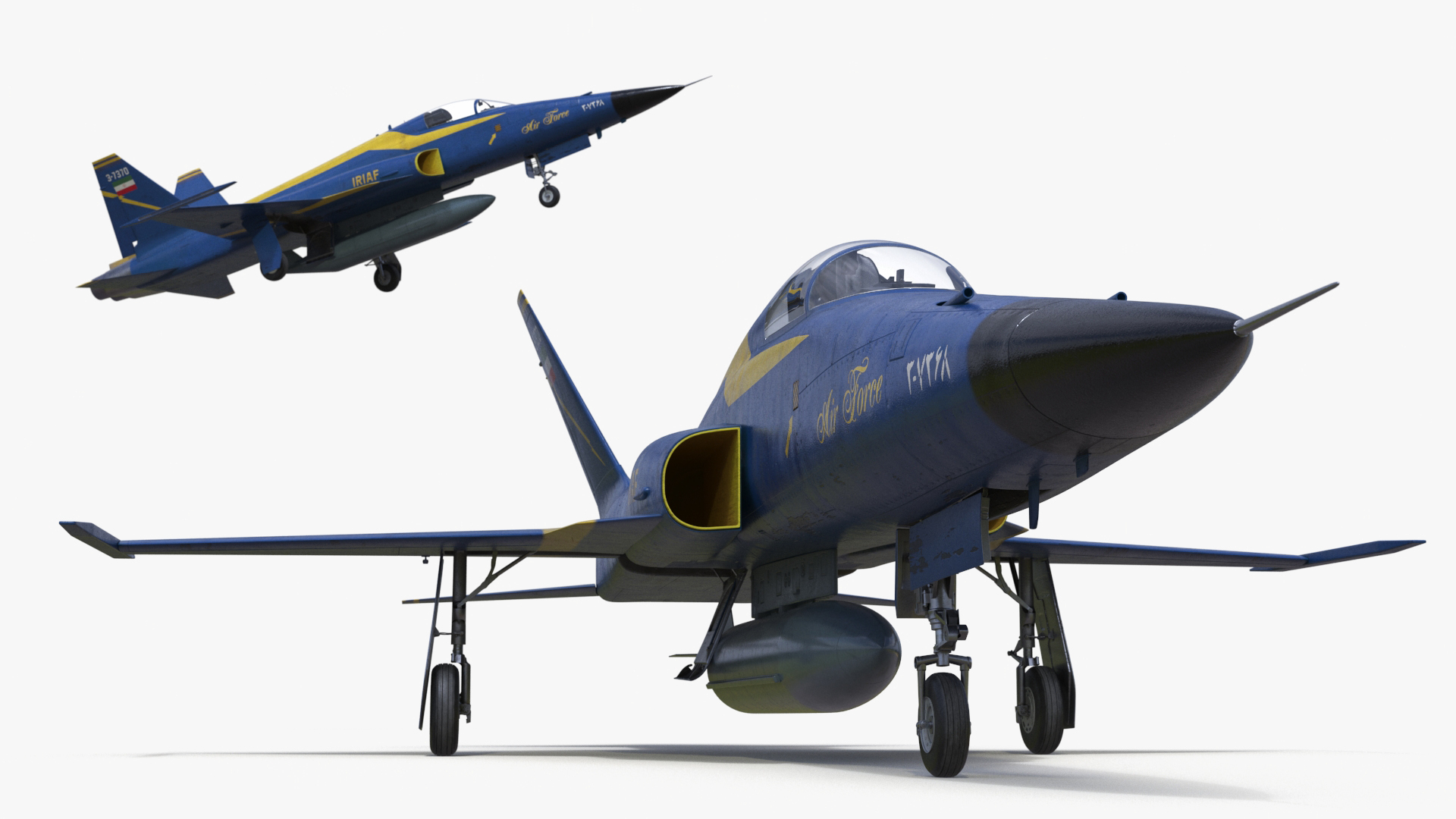 3D HESA Saeqeh Combat Jet Blue Simplified model