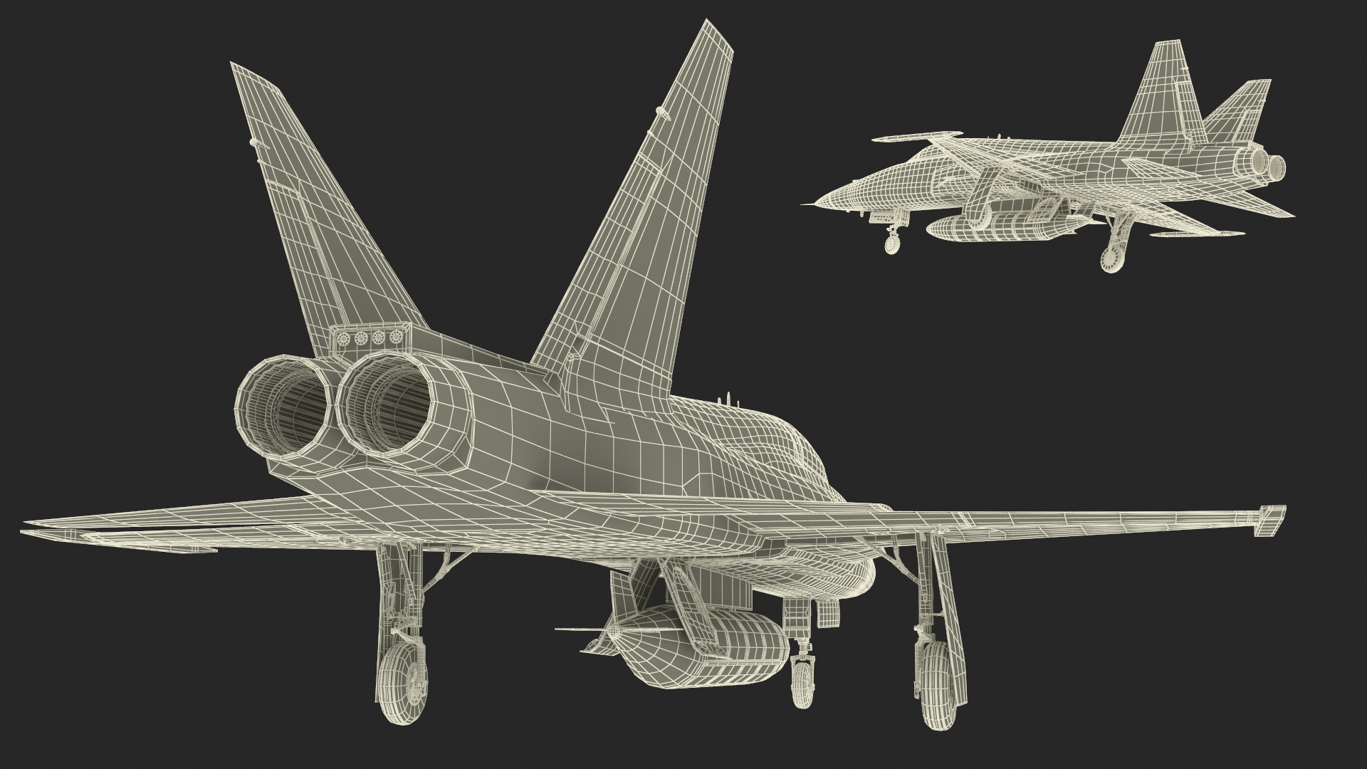 3D HESA Saeqeh Combat Jet Blue Simplified model