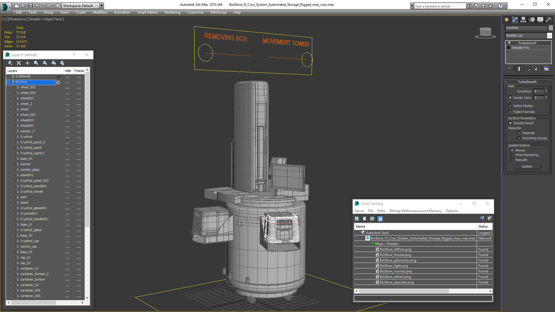 BioStore III Cryo System Automated Storage Rigged 3D model