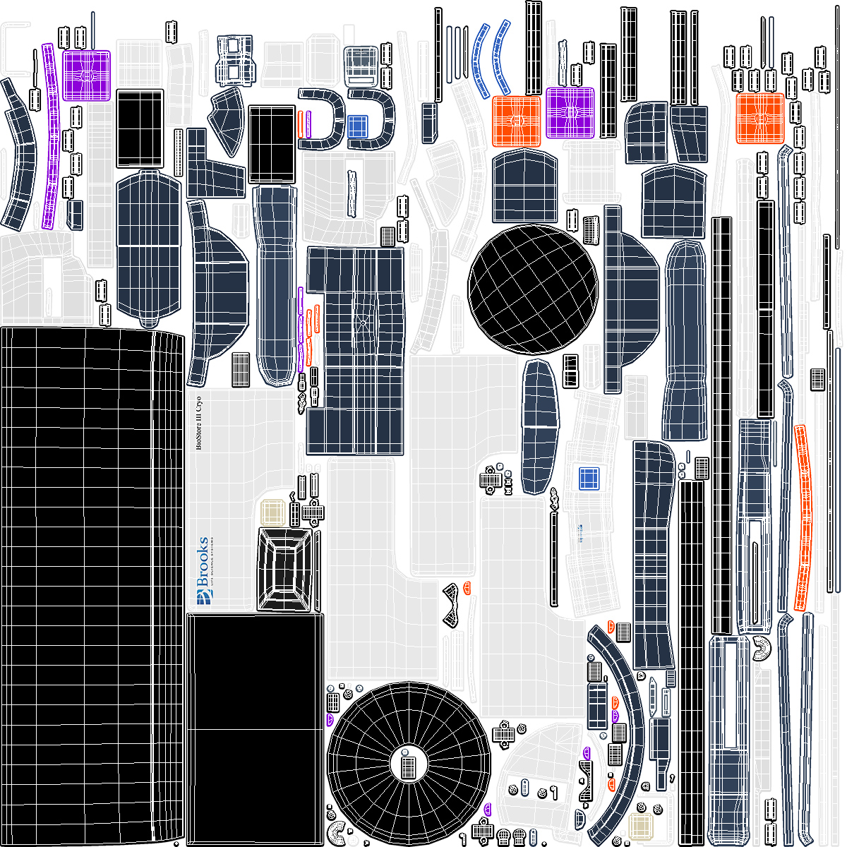 BioStore III Cryo System Automated Storage Rigged 3D model