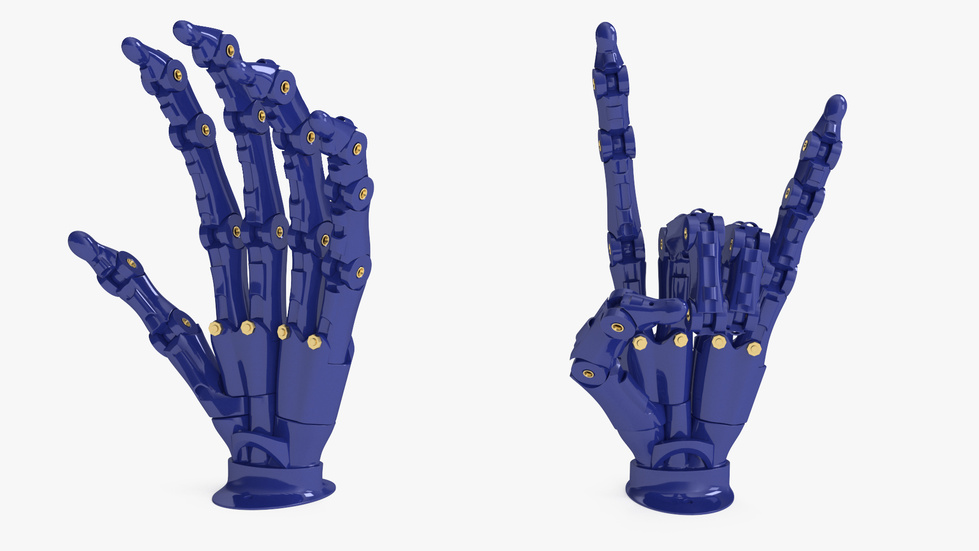 3D Robotic Arm Blue Rigged model