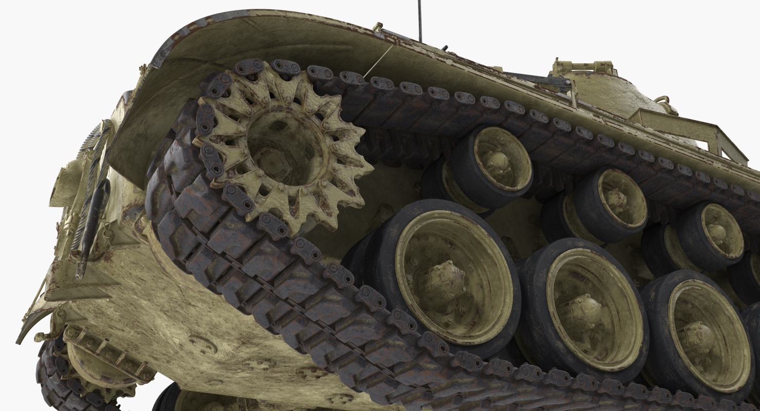 M26 Pershing Medium Tank with Dirt 3D model