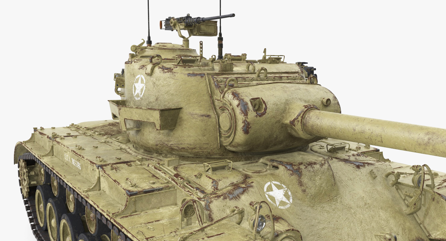 M26 Pershing Medium Tank with Dirt 3D model