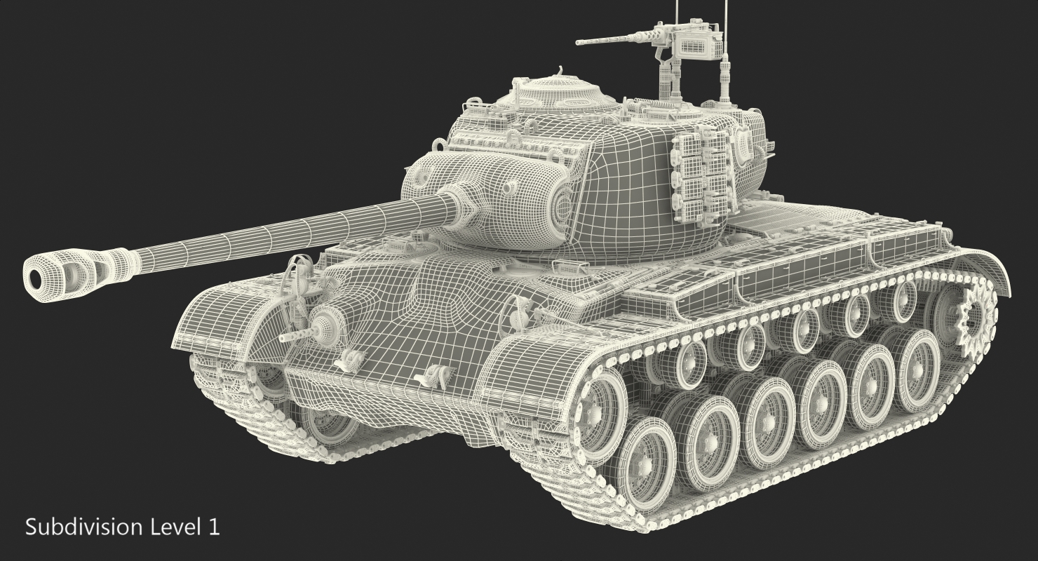 M26 Pershing Medium Tank with Dirt 3D model