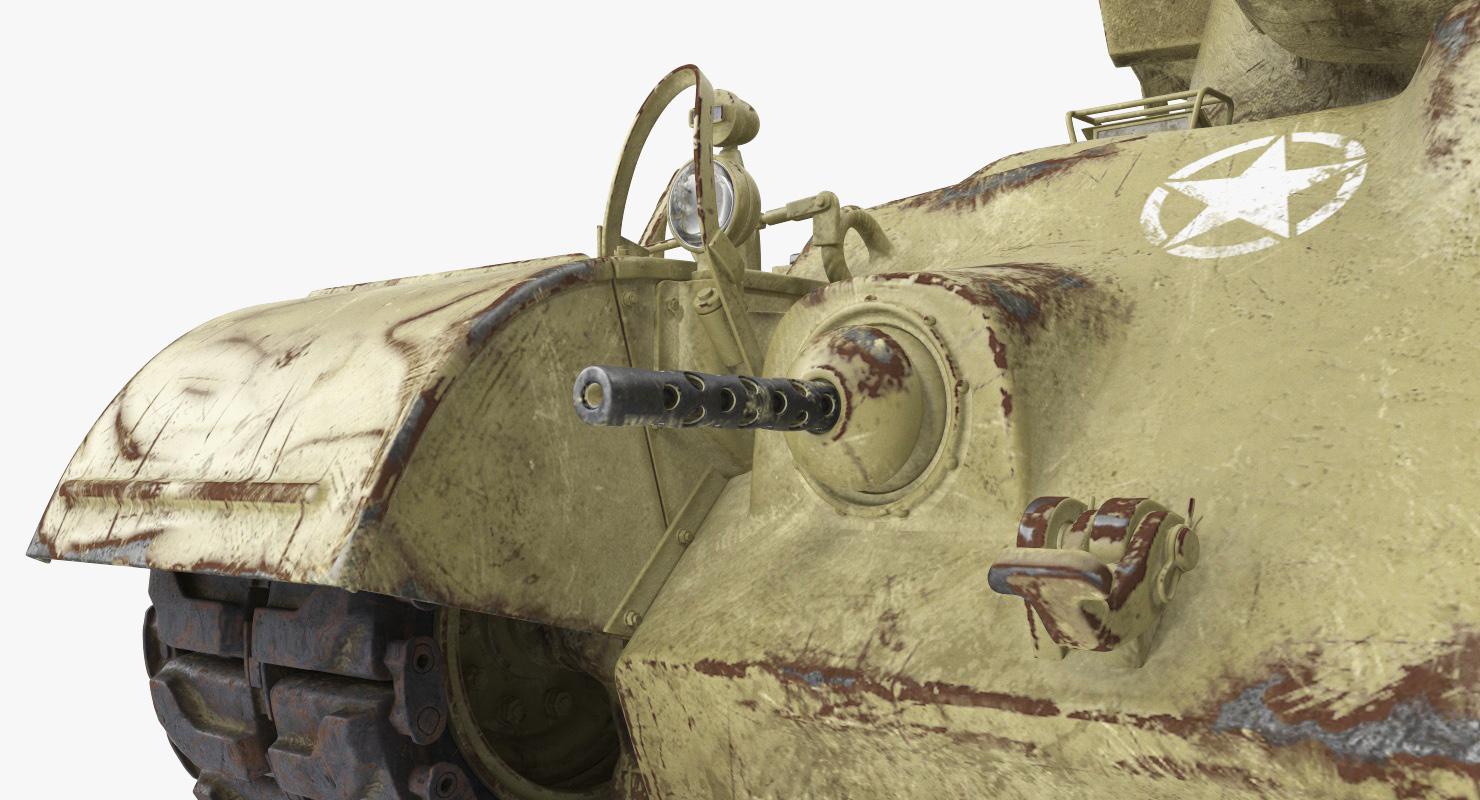 M26 Pershing Medium Tank with Dirt 3D model