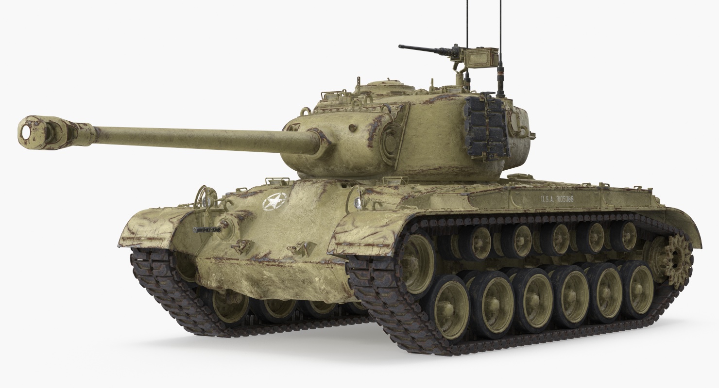 M26 Pershing Medium Tank with Dirt 3D model