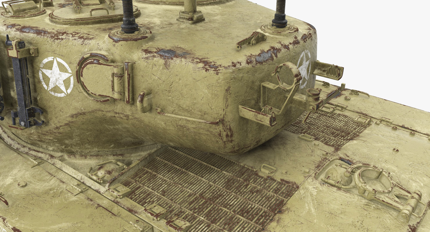 M26 Pershing Medium Tank with Dirt 3D model