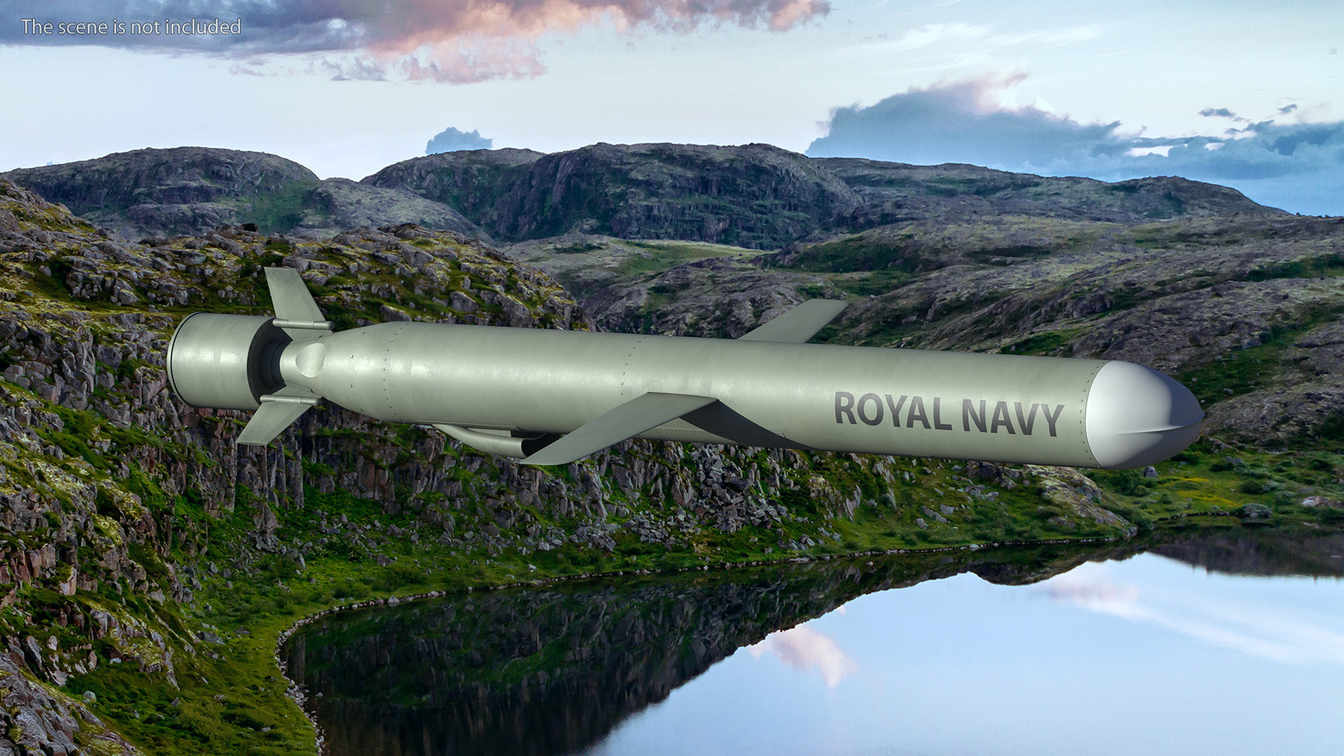 Royal Navy Missile on Trolley 3D model