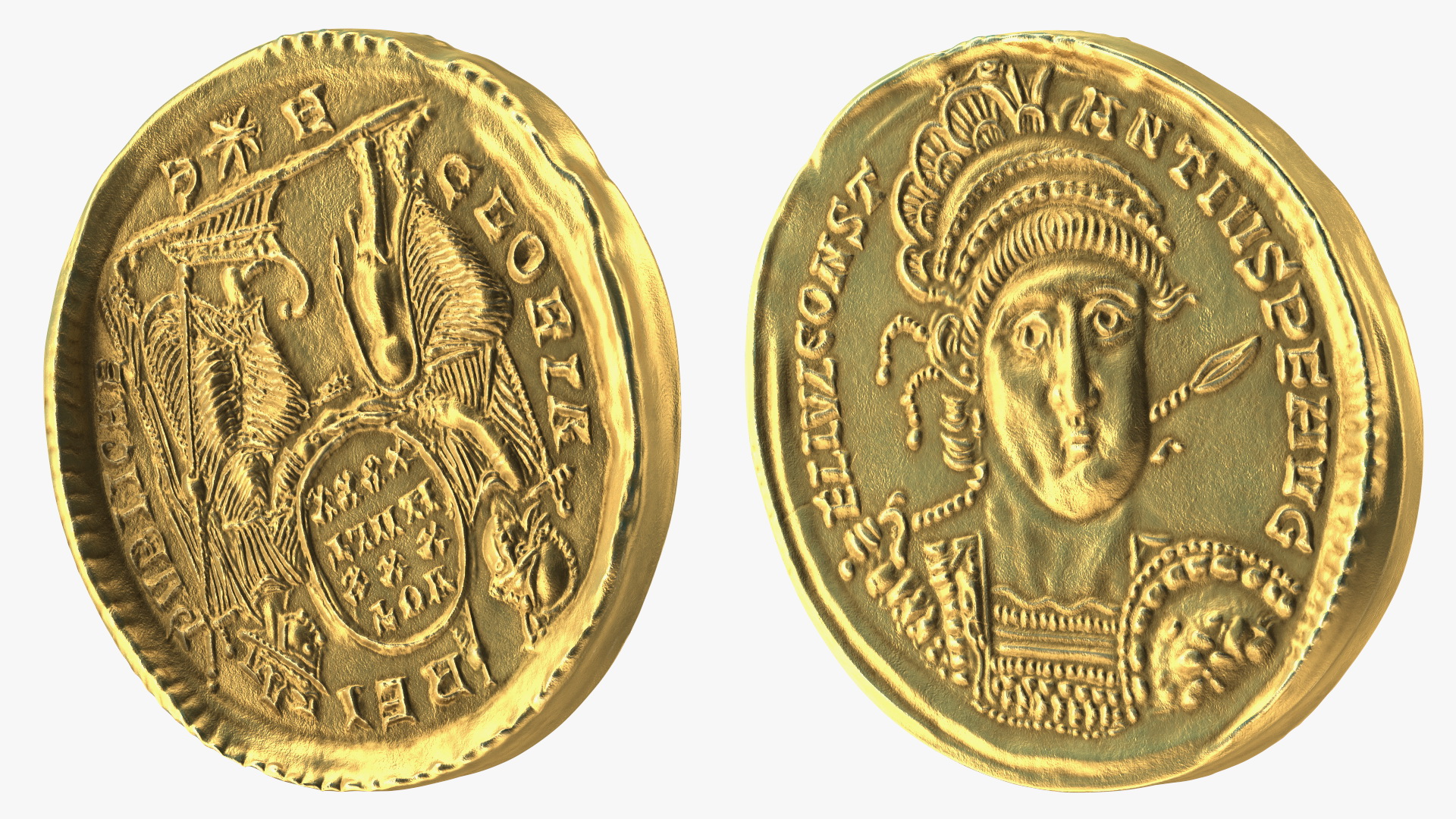 Solidus Roman Imperial Gold Coin 3D