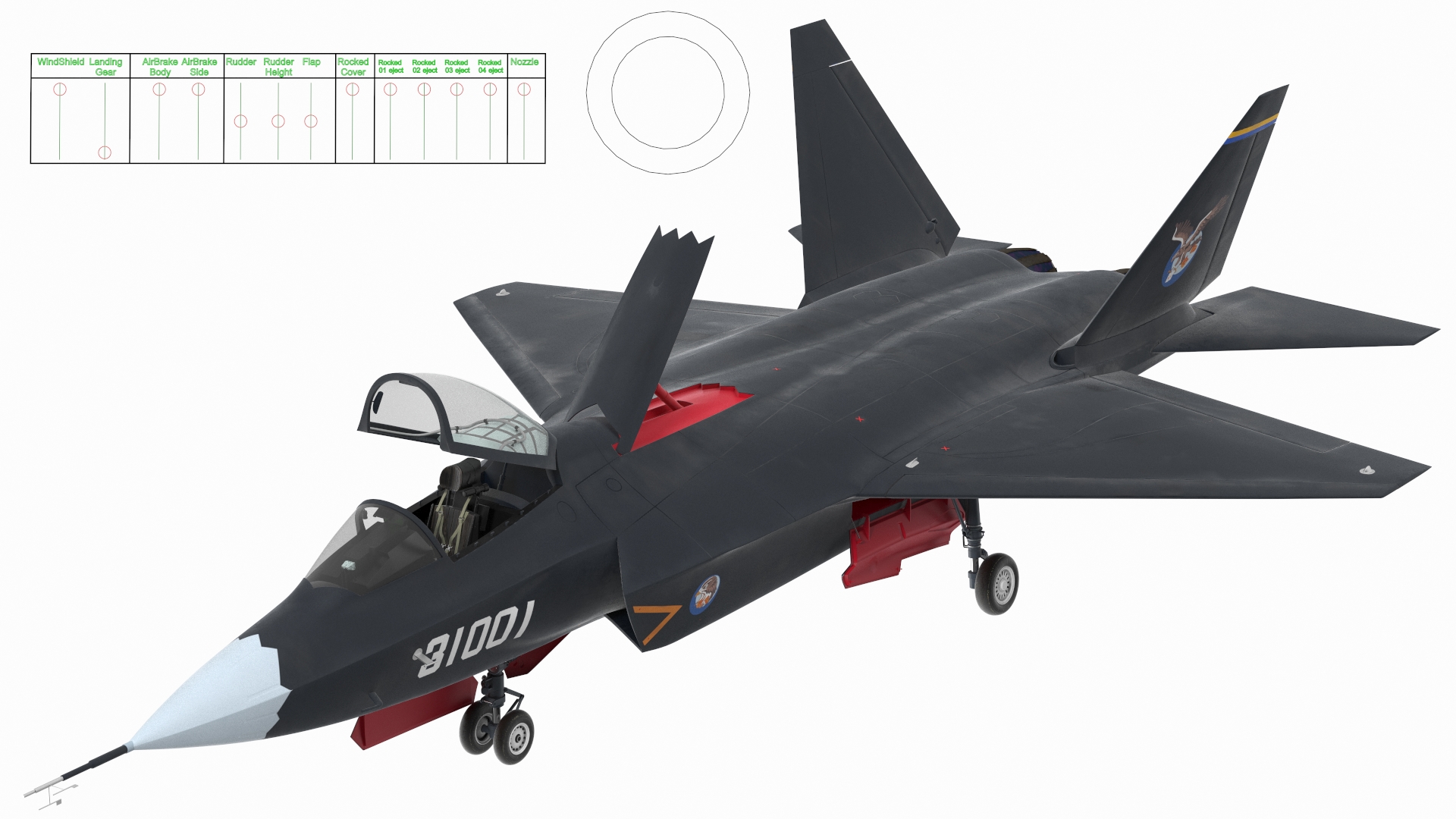 3D Shenyang FC 31 Multirole Jet Fighter Rigged model