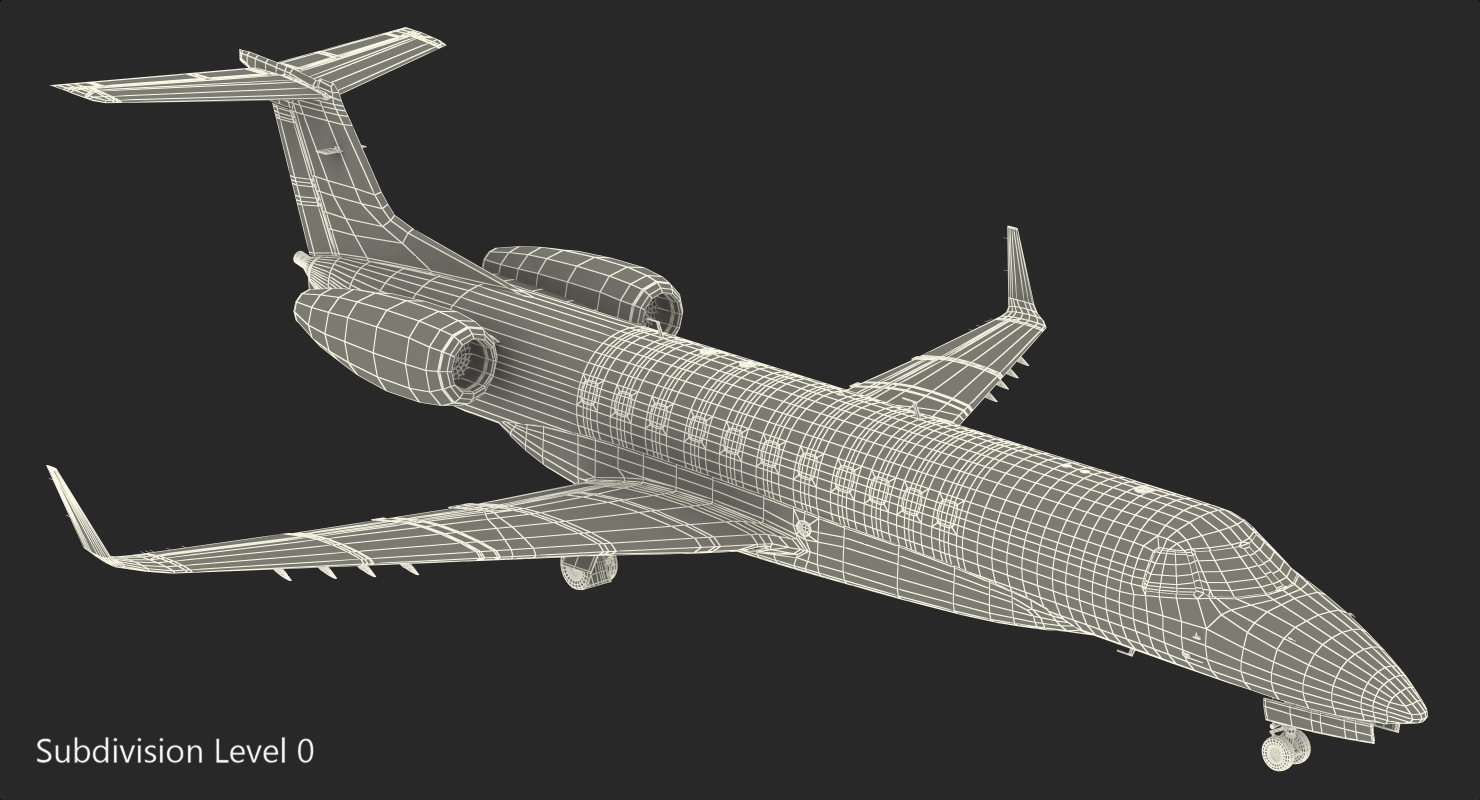 3D Embraer Legacy 650E Private Jet