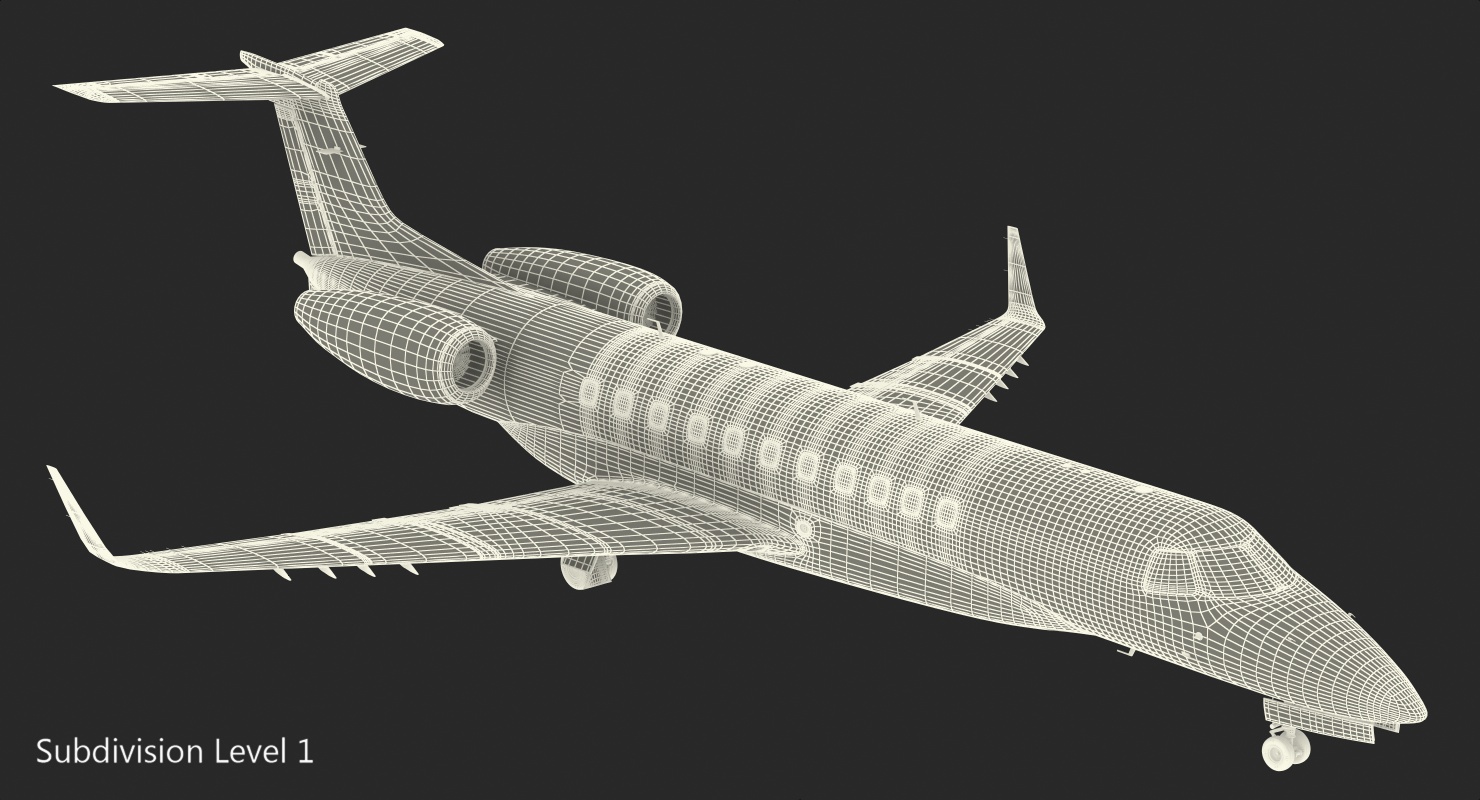 3D Embraer Legacy 650E Private Jet