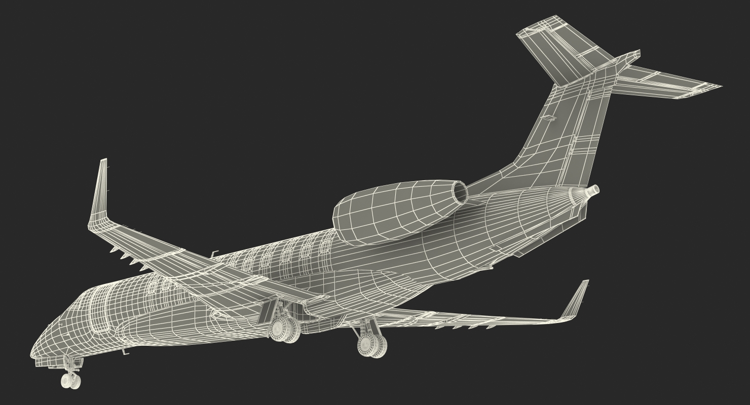 3D Embraer Legacy 650E Private Jet