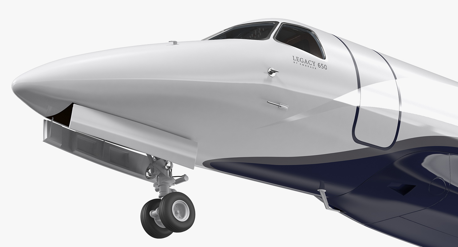 3D Embraer Legacy 650E Private Jet